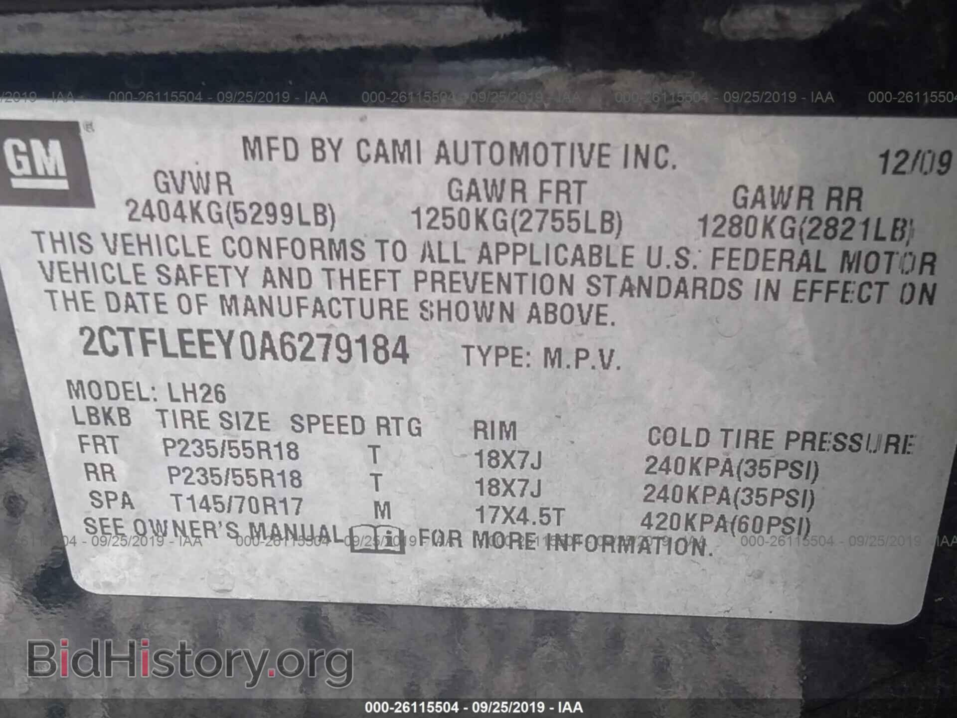 2010 GMC TERRAIN - VIN: 2CTFLEEY0A6279184 - Photo 9