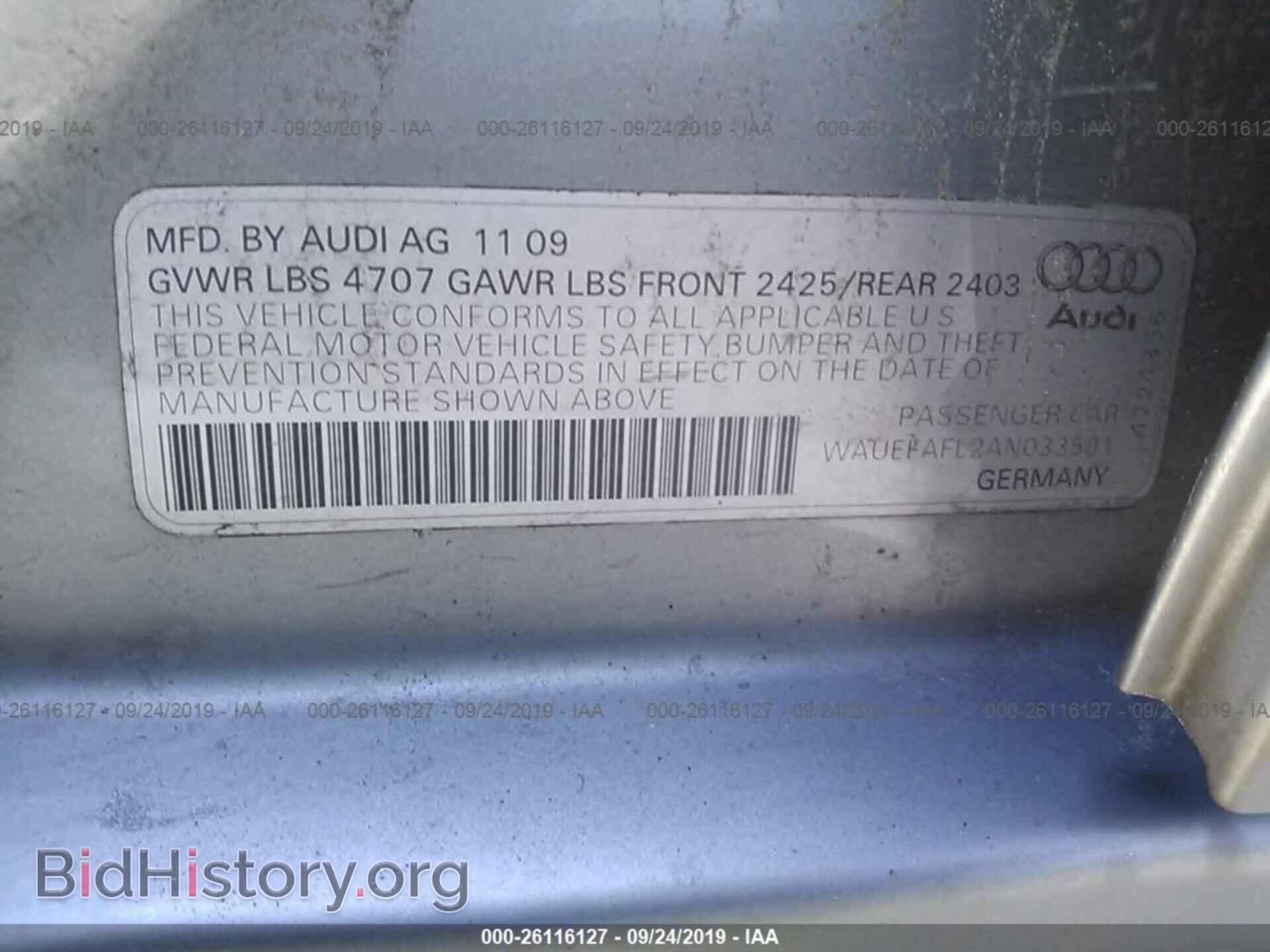 2010 AUDI A4 - VIN: WAUEFAFL2AN033501 - Фото 9