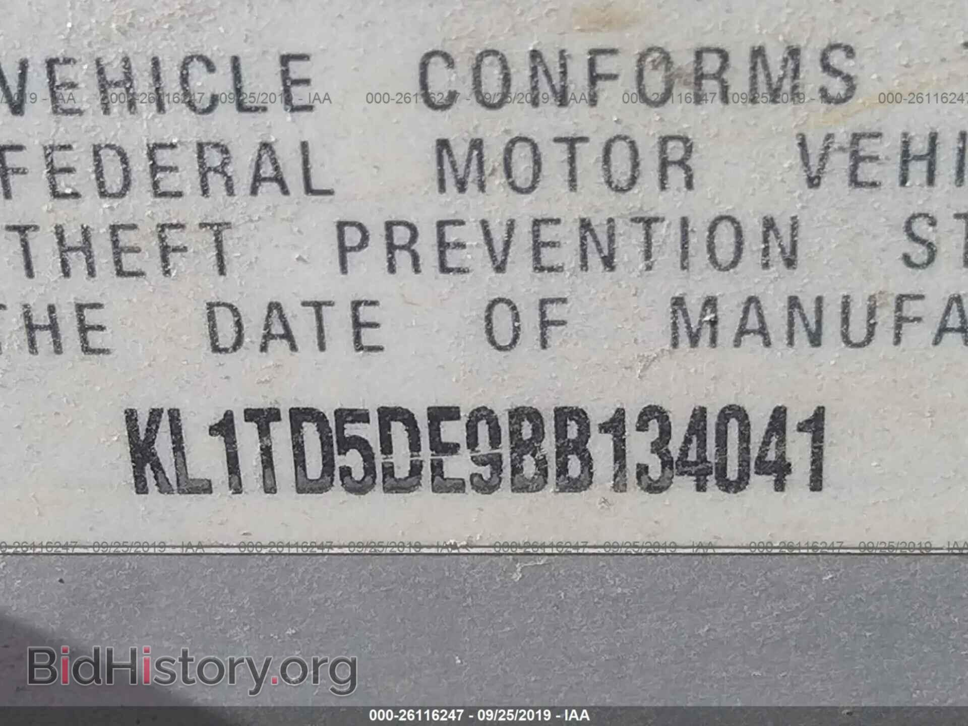 2011 CHEVROLET AVEO - VIN: KL1TD5DE9BB134041 - Фото 9
