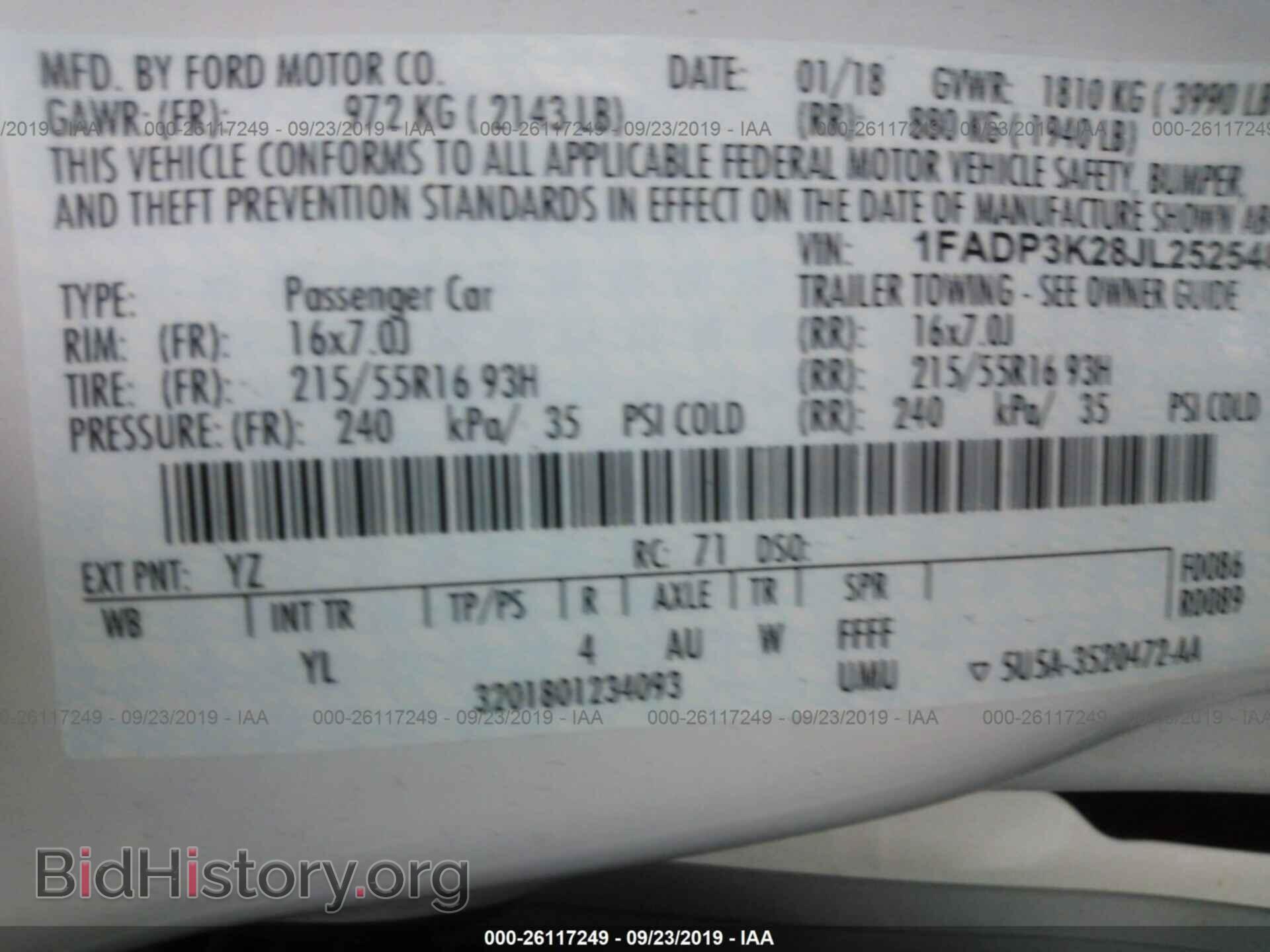 2018 FORD FOCUS - VIN: 1FADP3K28JL252548 - Фото 9
