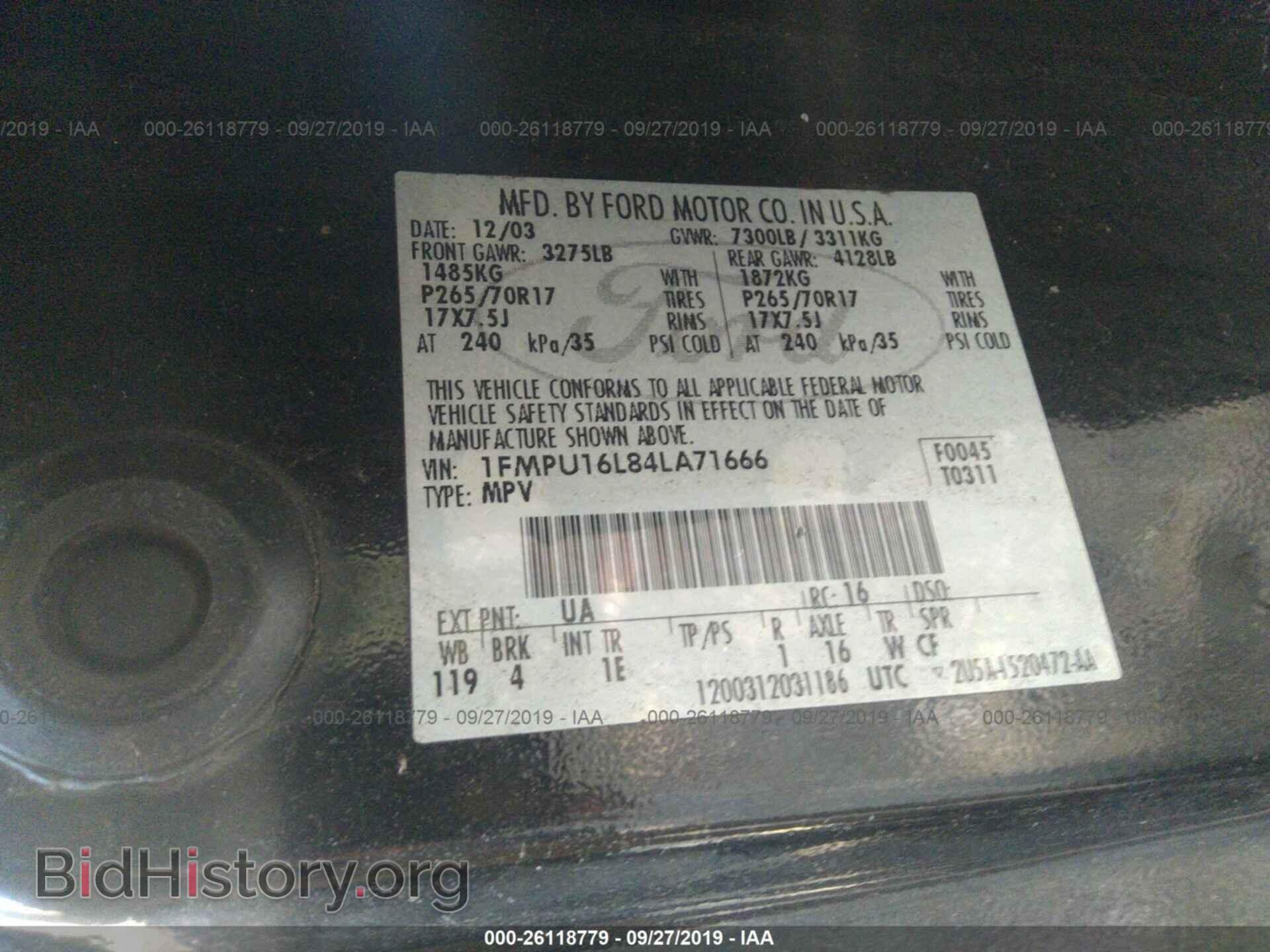 2004 FORD EXPEDITION - VIN: 1FMPU16L84LA71666 - Photo 9