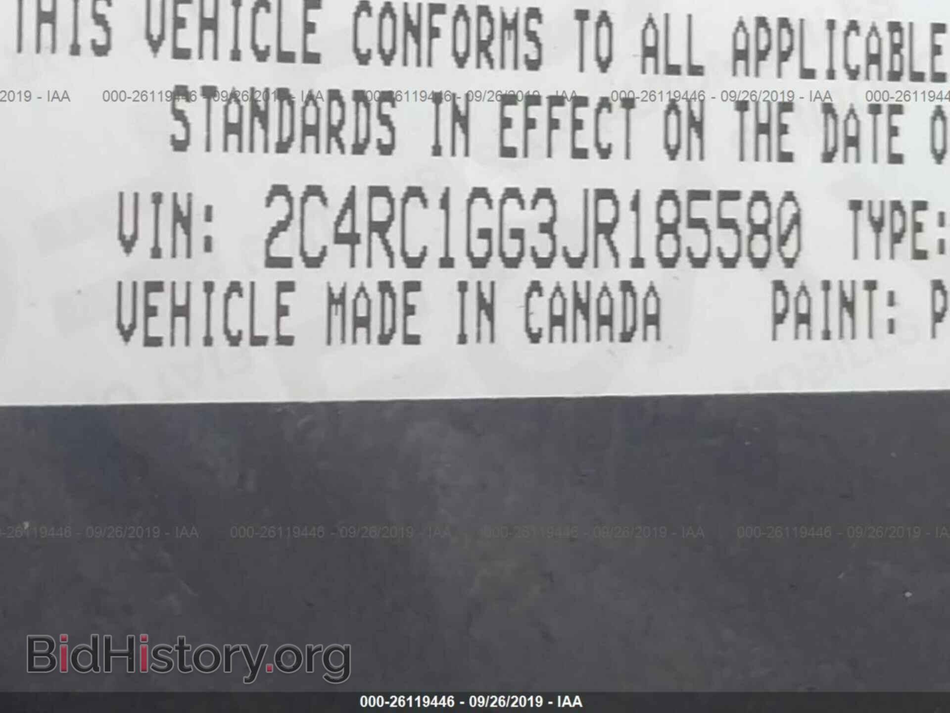 2018 CHRYSLER PACIFICA - VIN: 2C4RC1GG3JR185580 - Фото 9