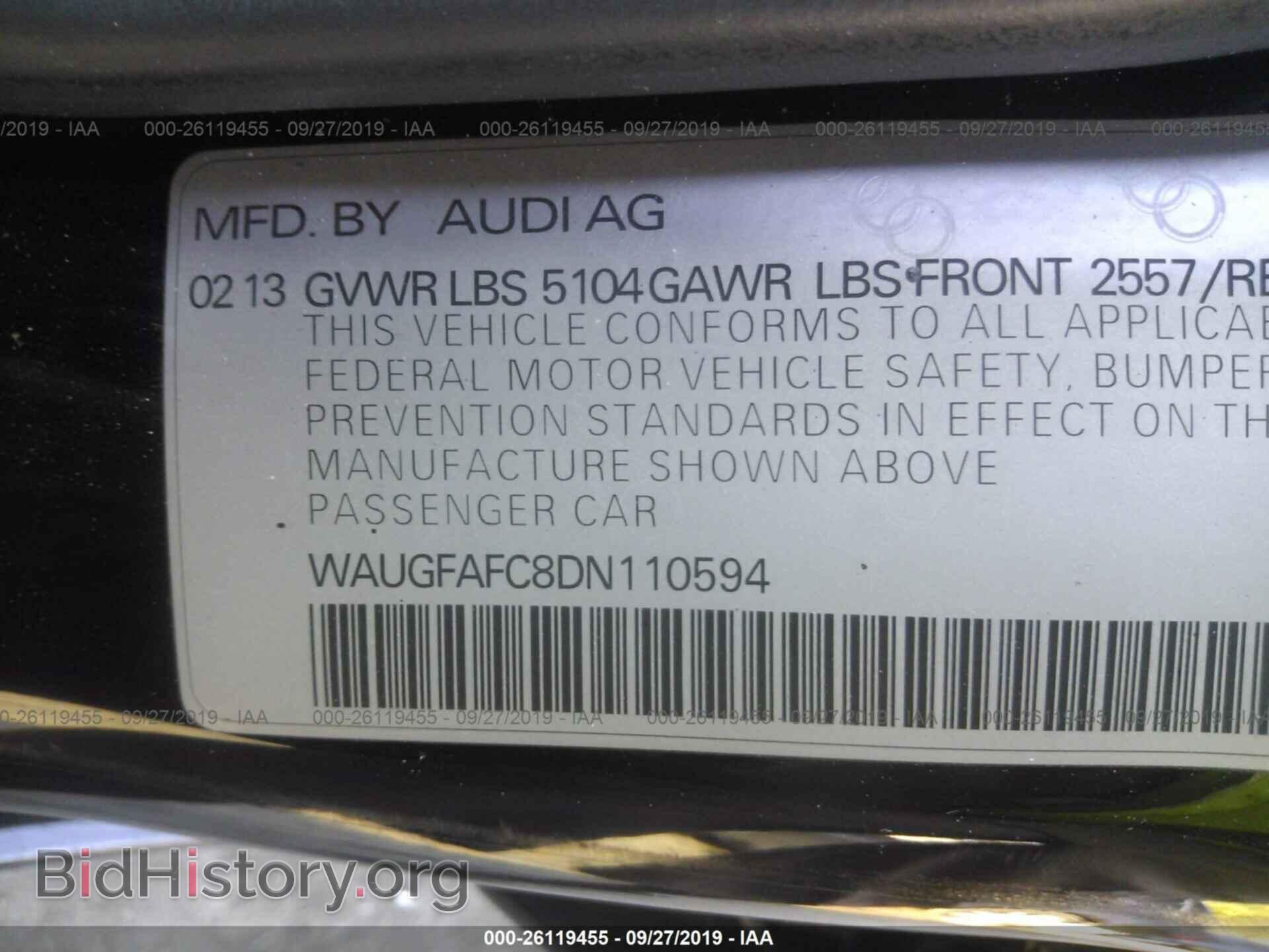2013 AUDI A6 - VIN: WAUGFAFC8DN110594 - Photo 9