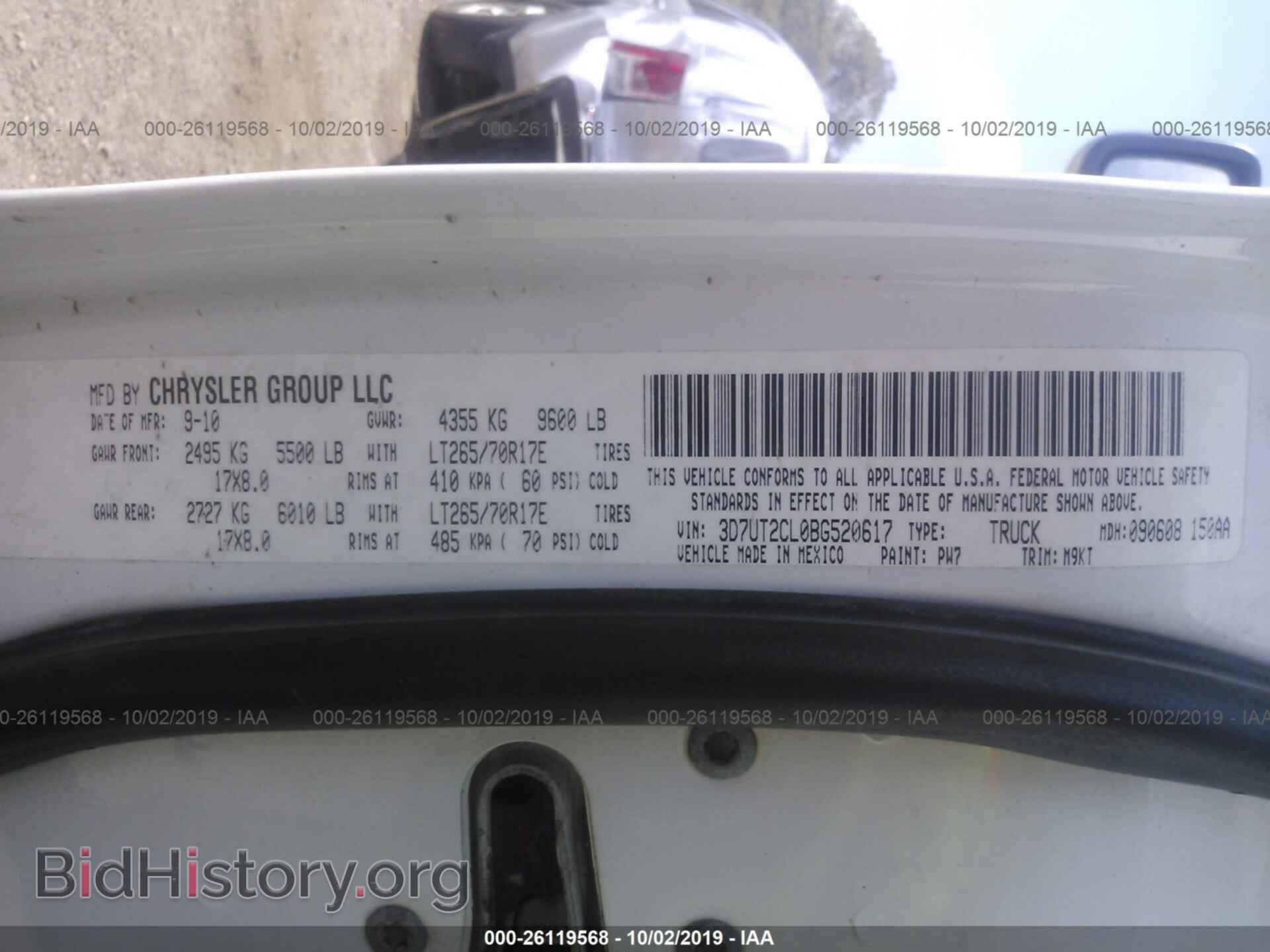 2011 DODGE RAM 2500 - VIN: 3D7UT2CL0BG520617 - Фото 9