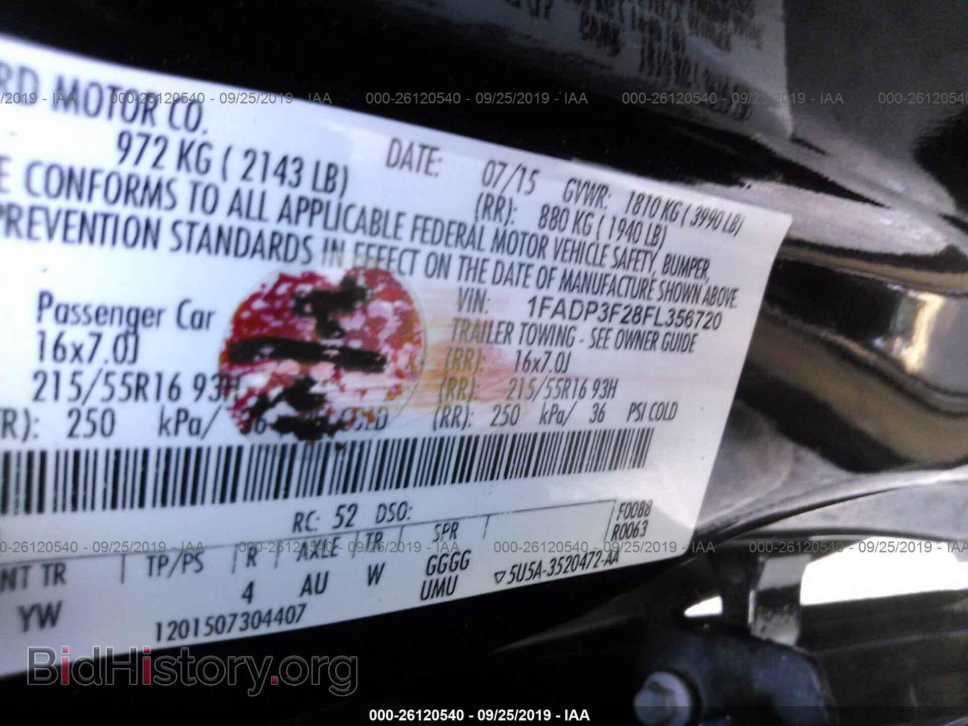 2015 FORD FOCUS - VIN: 1FADP3F28FL356720 - Фото 9