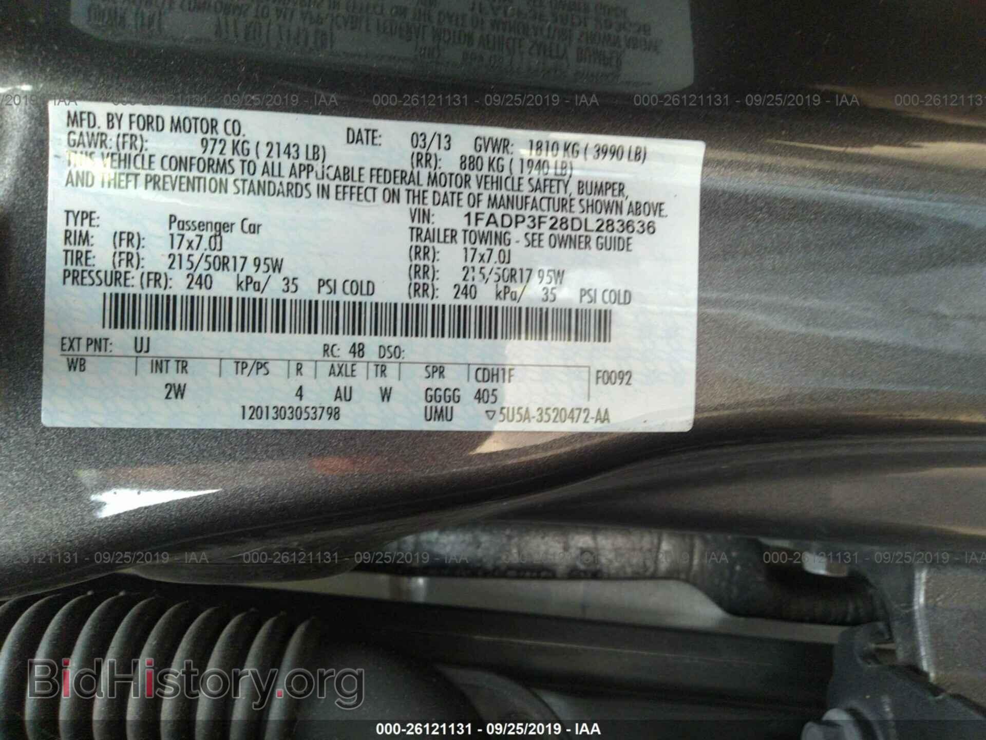 2013 FORD FOCUS - VIN: 1FADP3F28DL283636 - Фото 9
