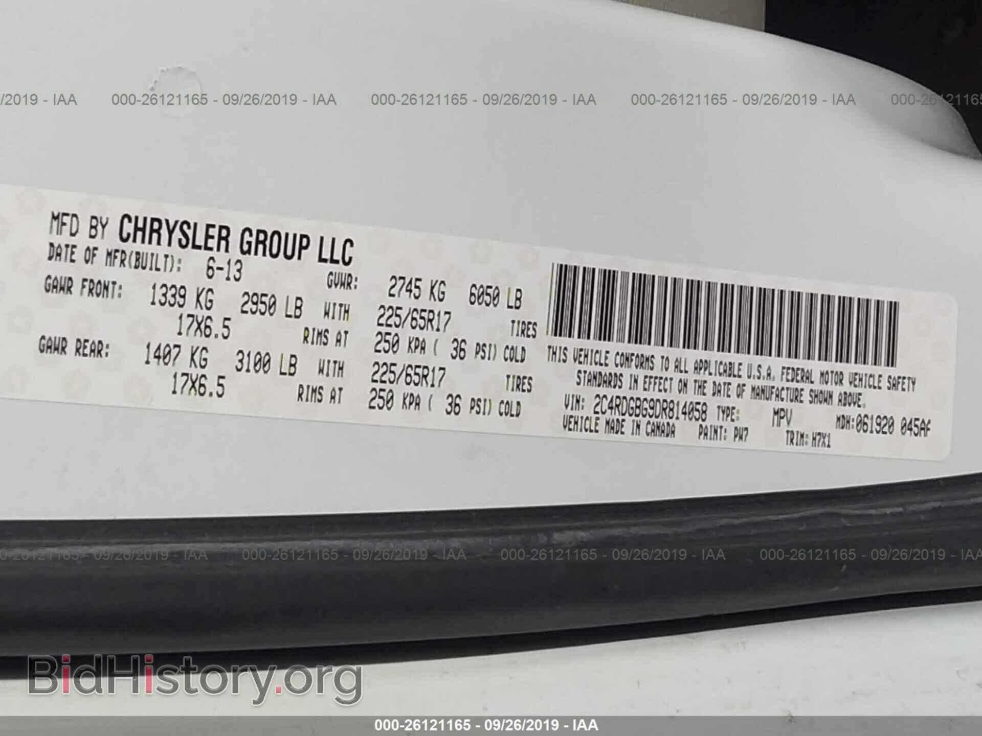 2013 DODGE GRAND CARAVAN - VIN: 2C4RDGBG9DR814058 - Фото 9