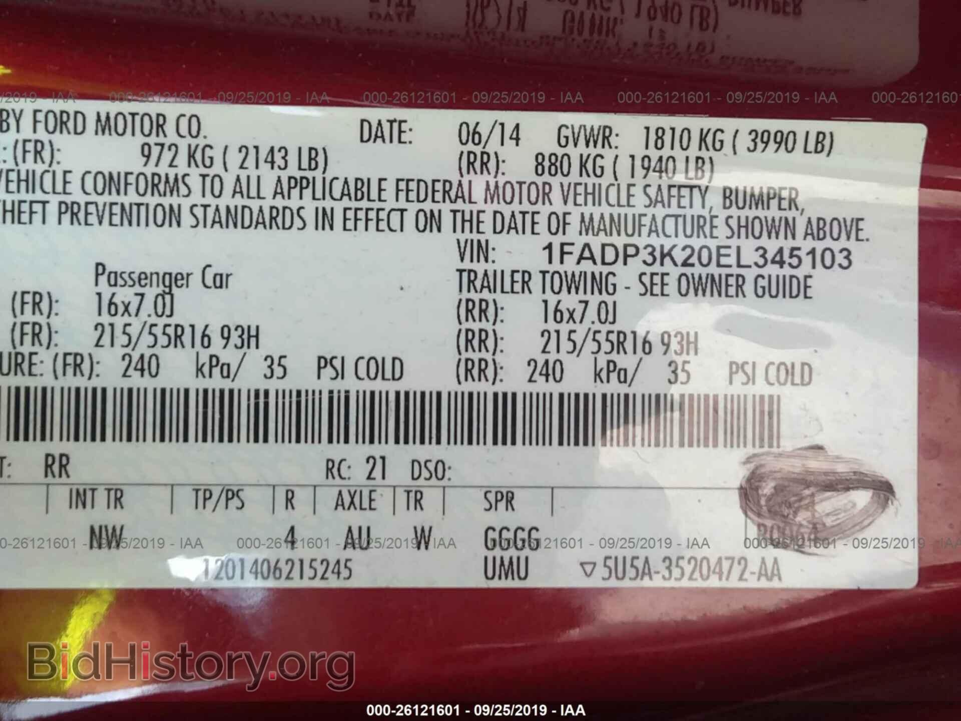 2014 FORD FOCUS - VIN: 1FADP3K20EL345103 - Photo 9