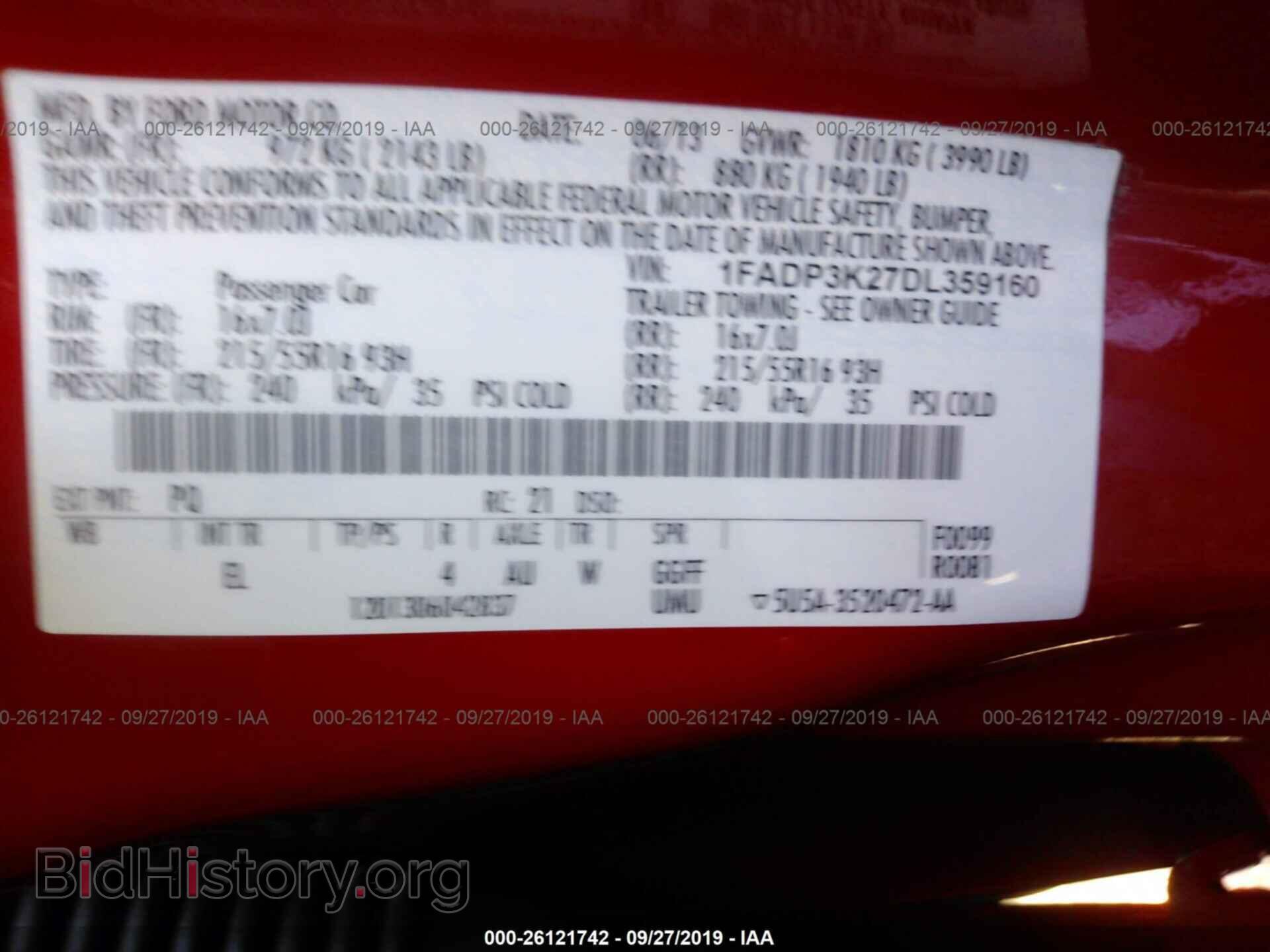 2013 FORD FOCUS - VIN: 1FADP3K27DL359160 - Фото 9