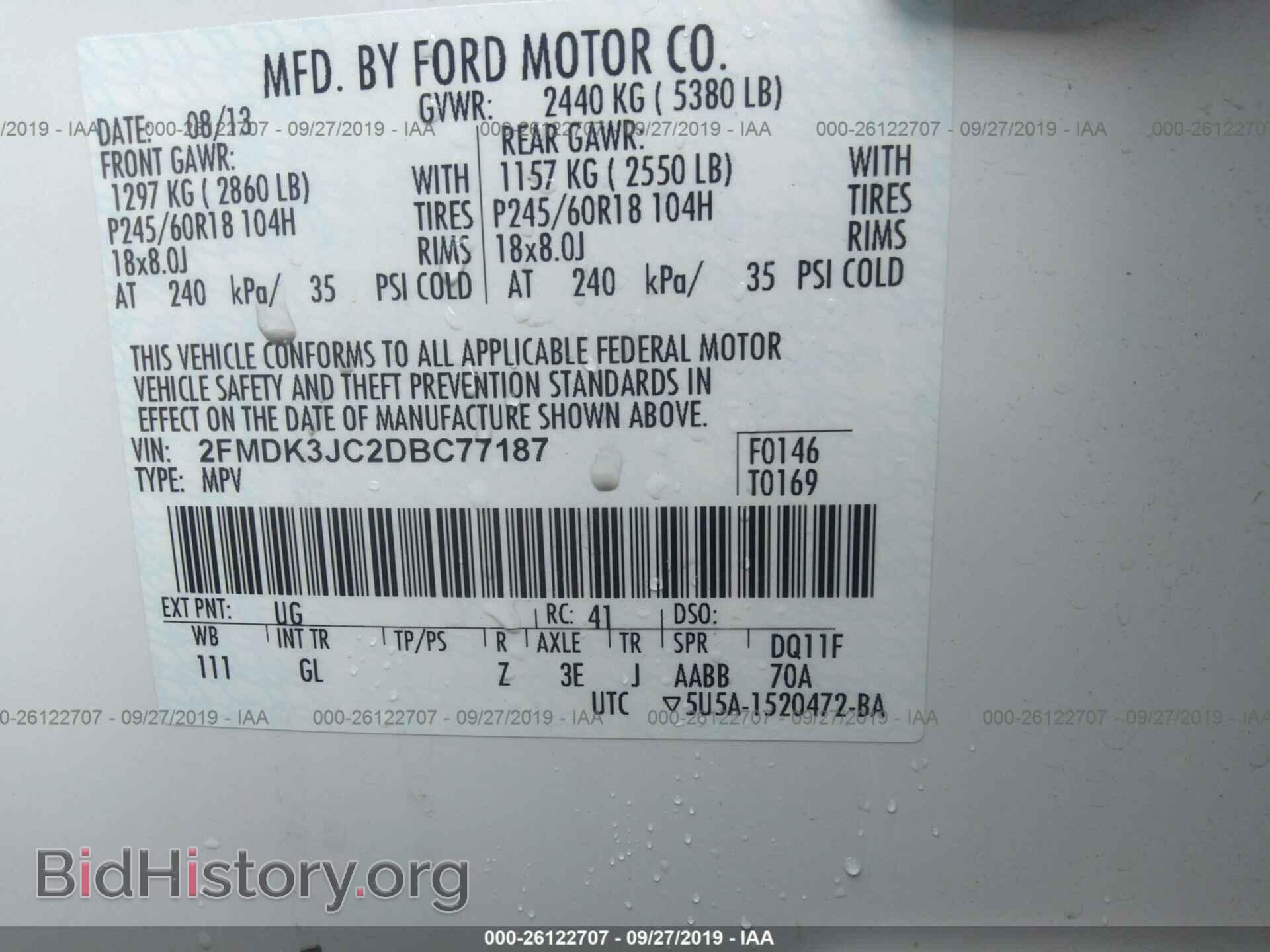 2013 FORD EDGE - VIN: 2FMDK3JC2DBC77187 - Photo 9