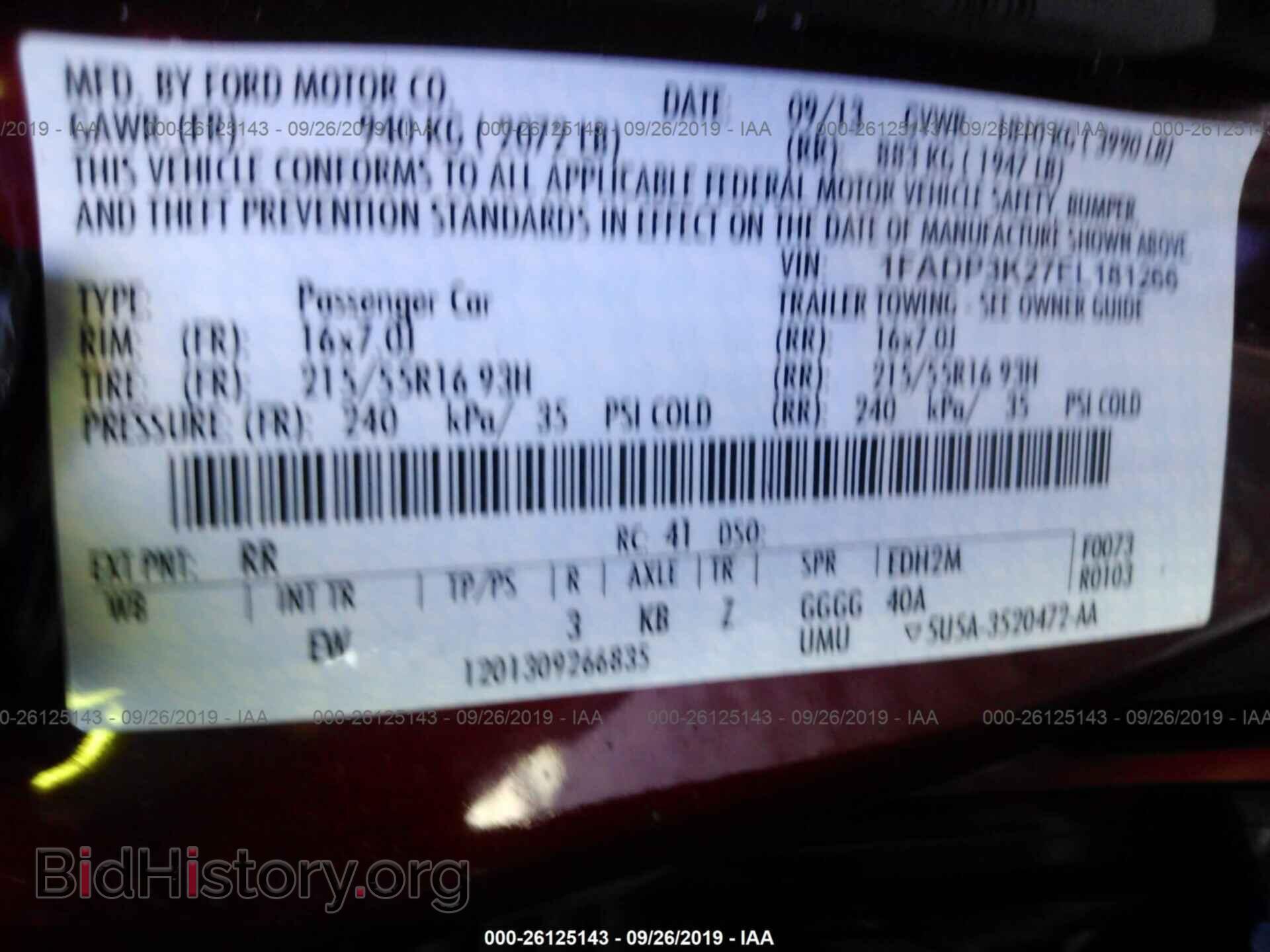 2014 FORD FOCUS - VIN: 1FADP3K27EL181266 - Фото 9