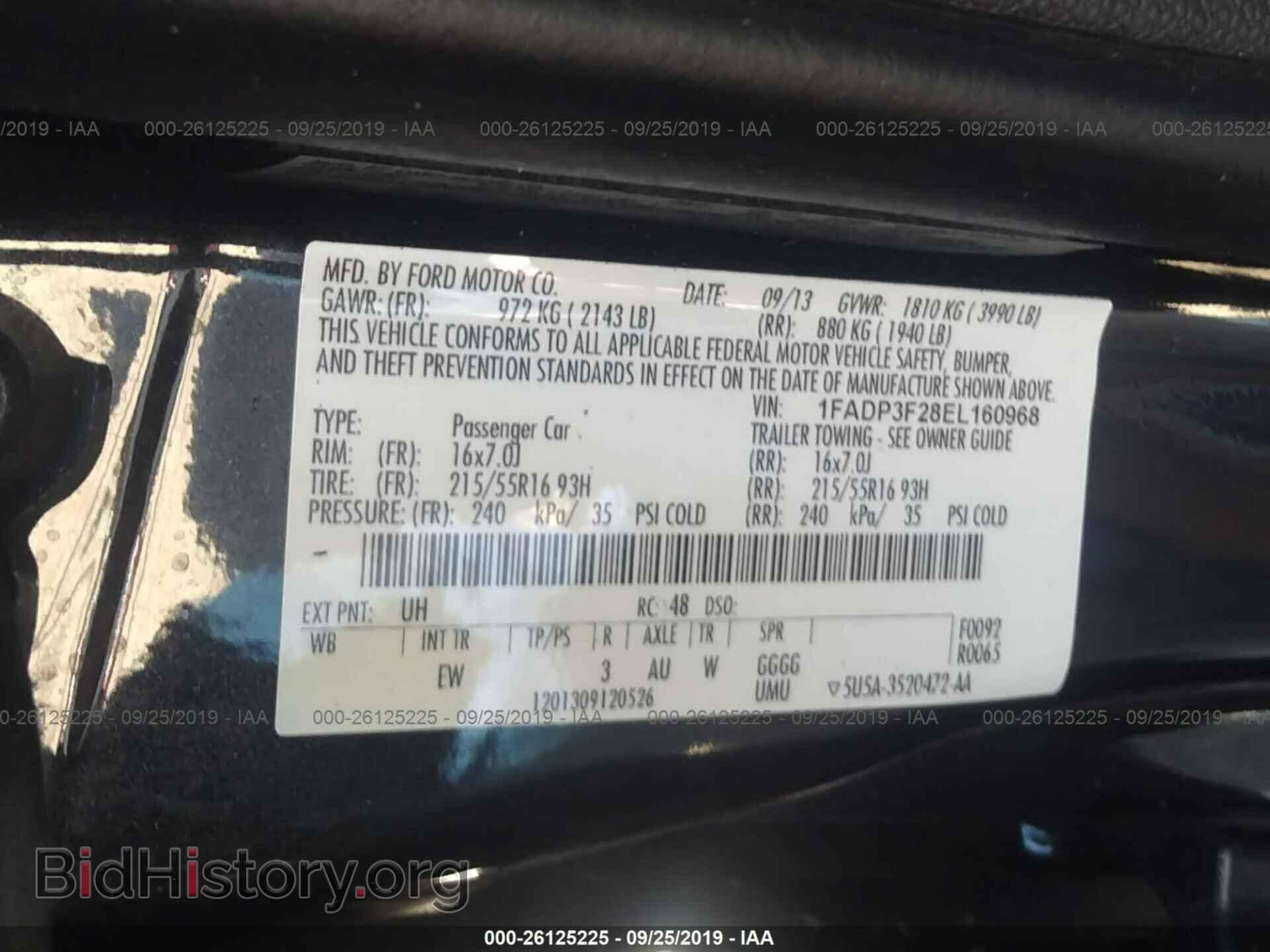 2014 FORD FOCUS - VIN: 1FADP3F28EL160968 - Фото 9
