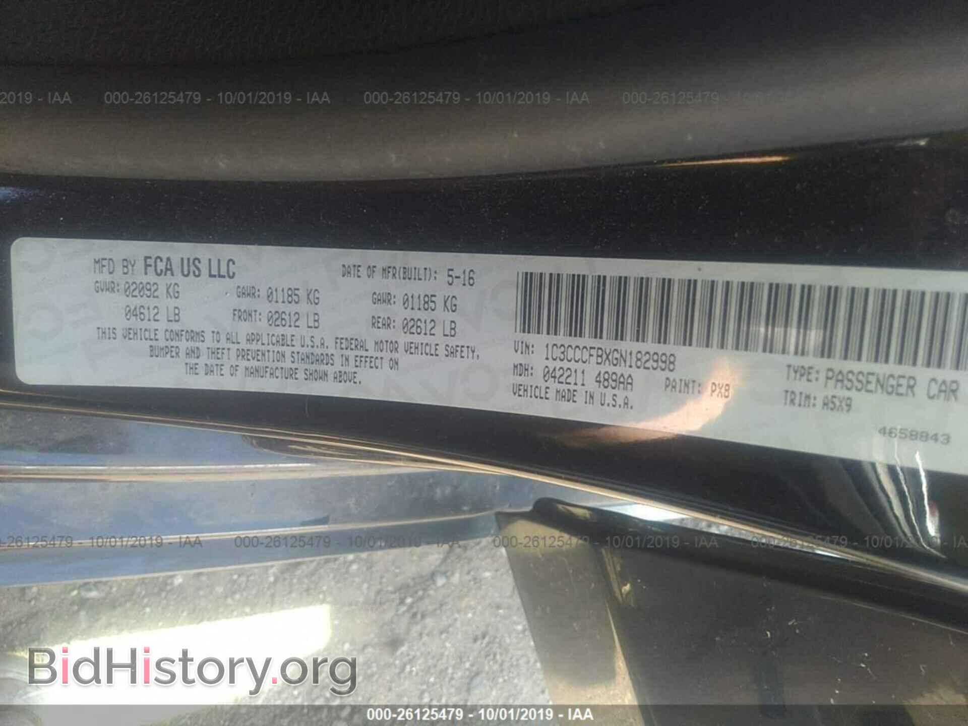 2016 CHRYSLER 200 - VIN: 1C3CCCFBXGN182998 - Photo 9