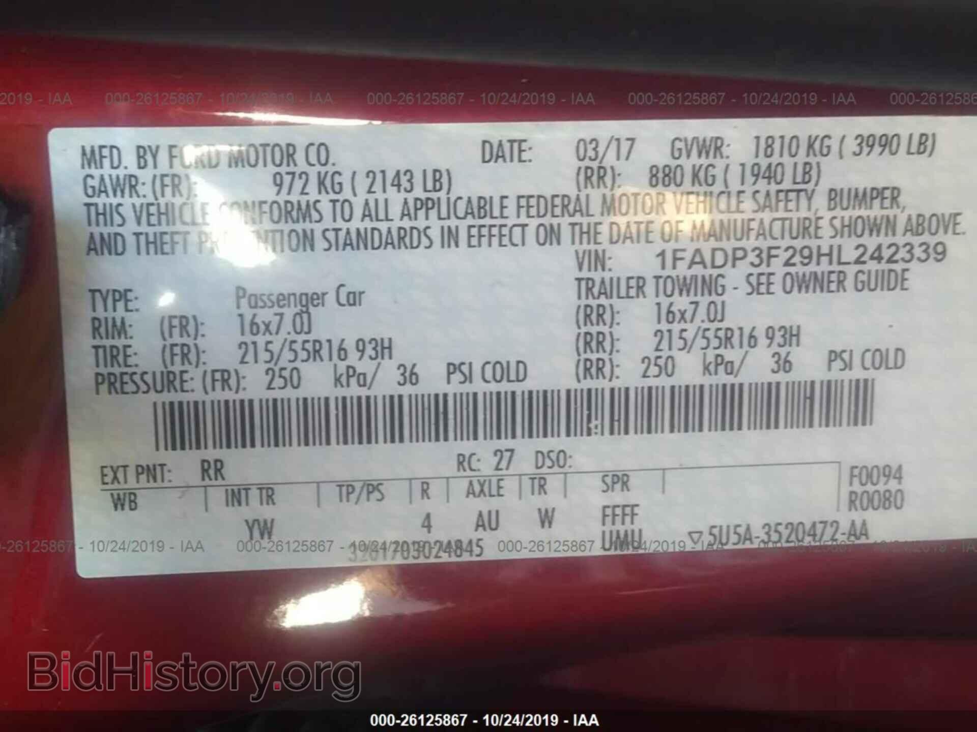 2017 FORD FOCUS - VIN: 1FADP3F29HL242339 - Фото 9