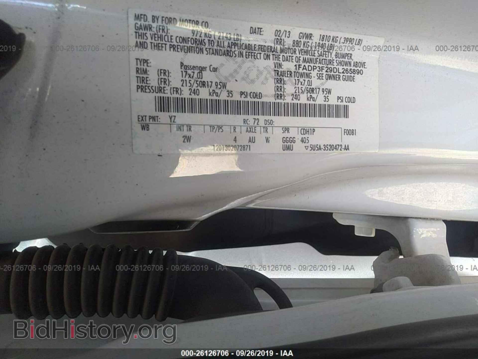 2013 FORD FOCUS - VIN: 1FADP3F29DL265890 - Фото 9
