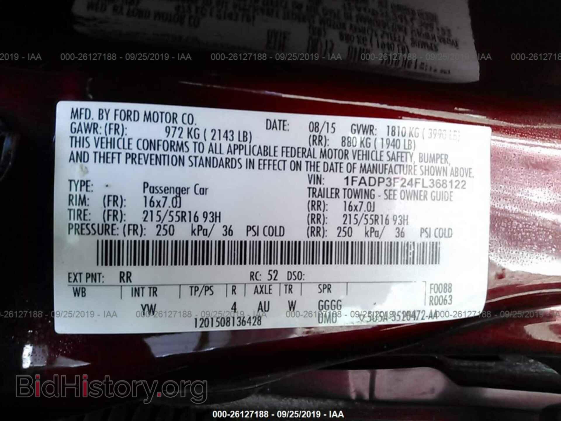 2015 FORD FOCUS - VIN: 1FADP3F24FL368122 - Фото 9