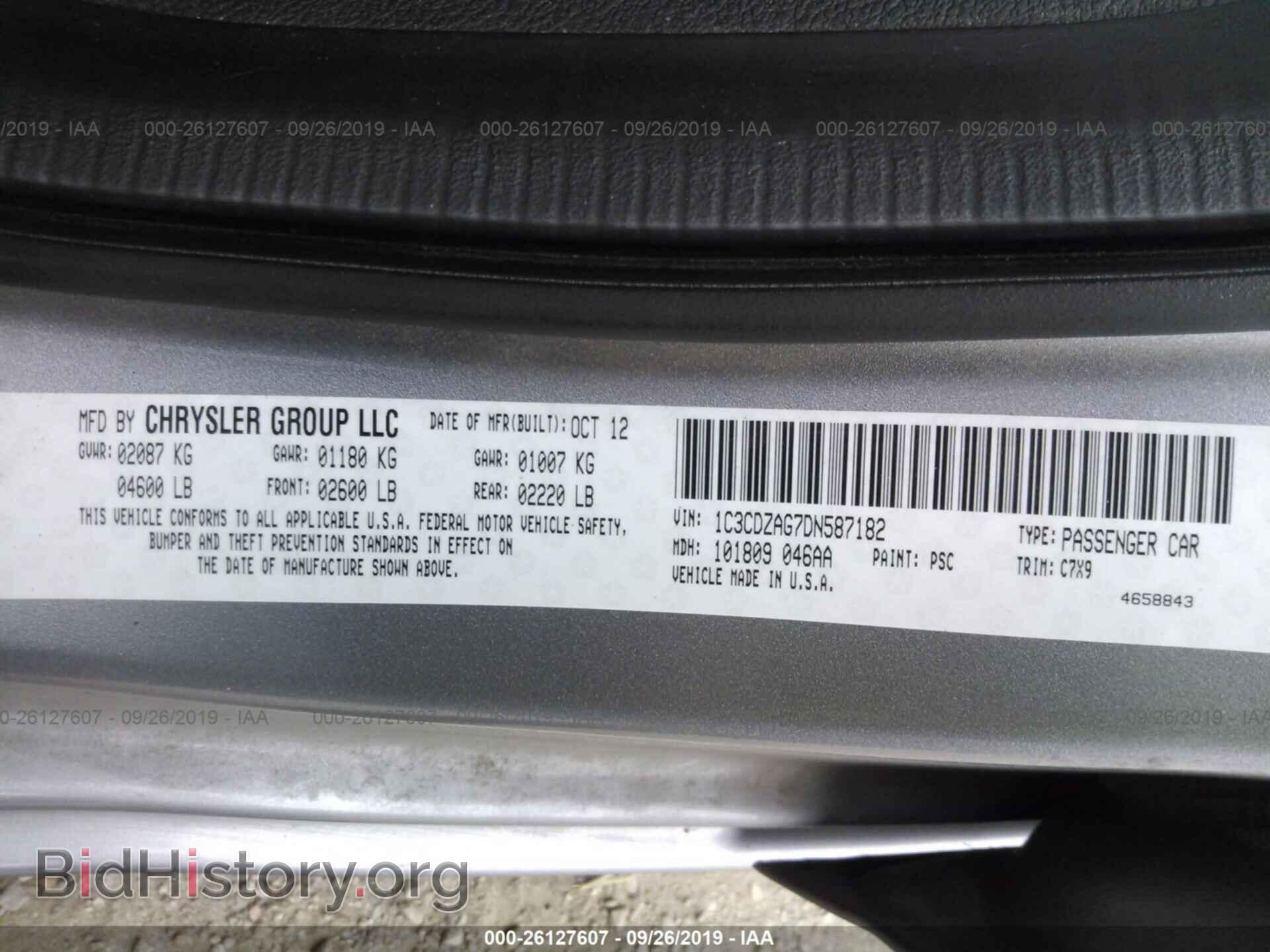 2013 DODGE AVENGER - VIN: 1C3CDZAG7DN587182 - Фото 9