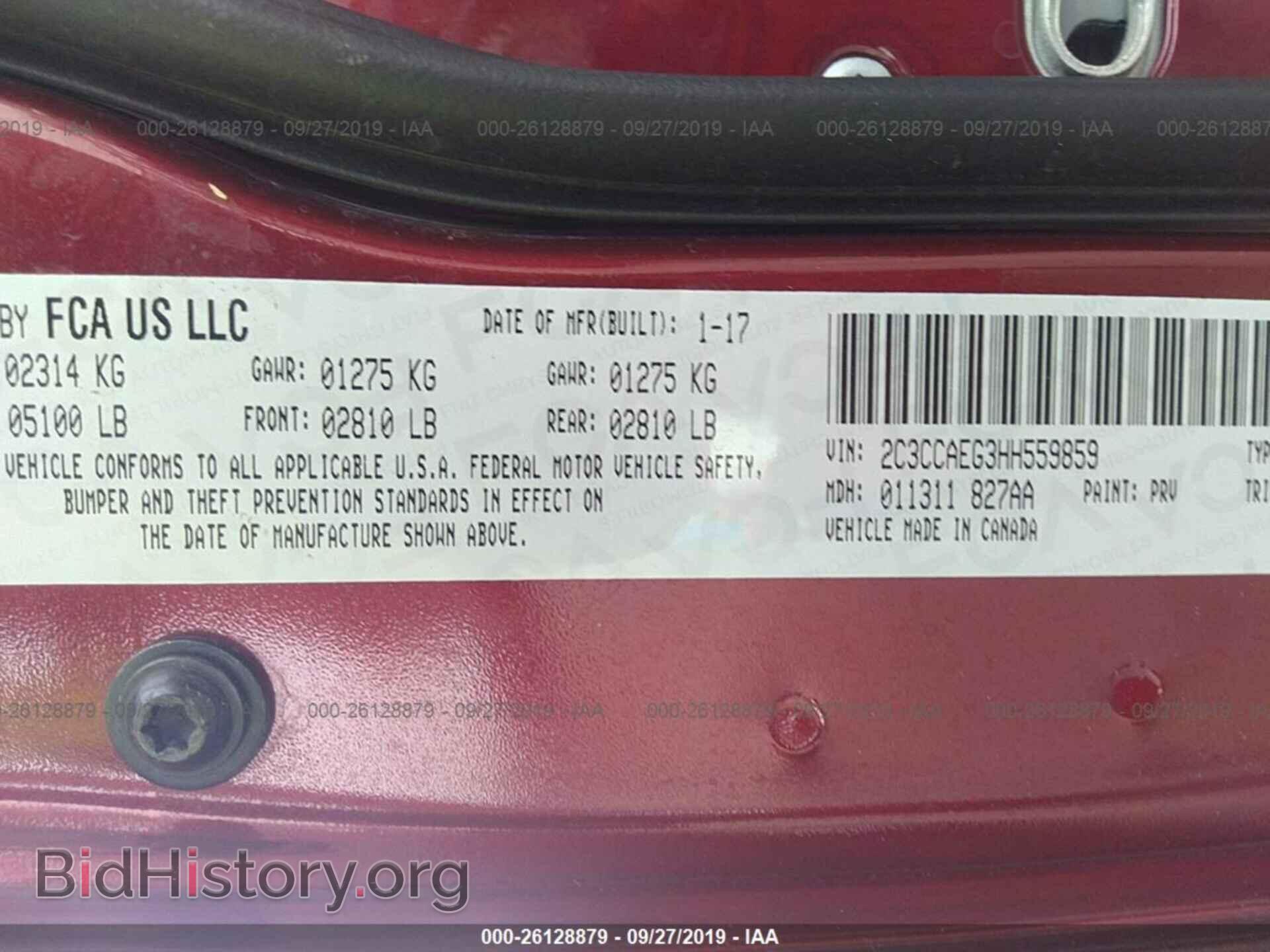 2017 CHRYSLER 300C - VIN: 2C3CCAEG3HH559859 - Фото 9