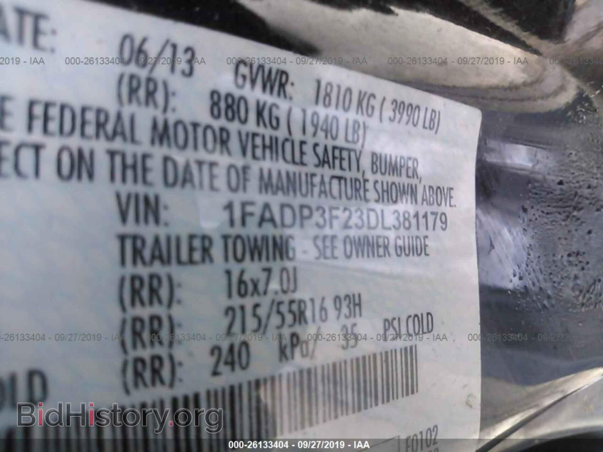 2013 FORD FOCUS - VIN: 1FADP3F23DL381179 - Фото 9