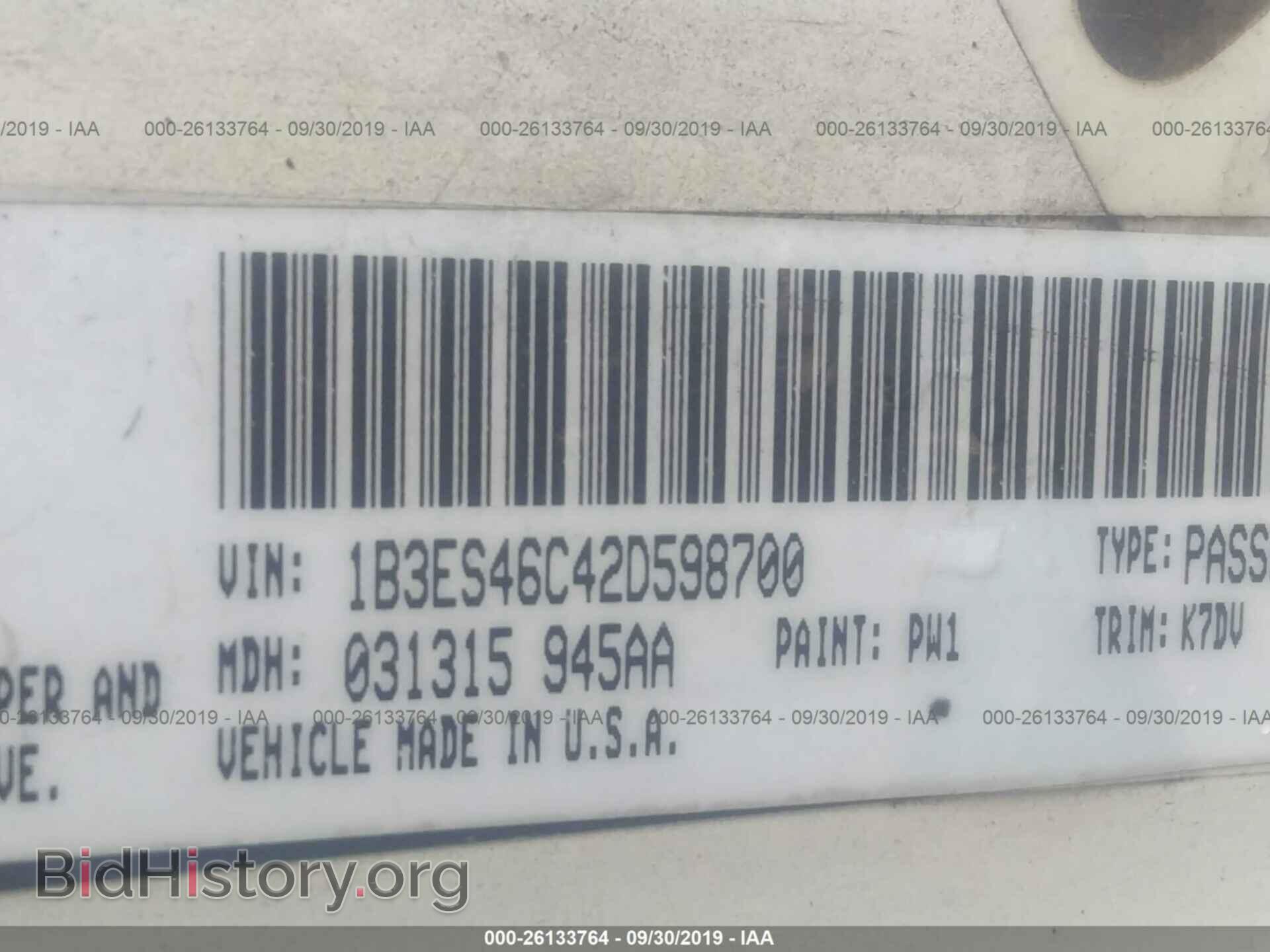 2002 DODGE NEON - VIN: 1B3ES46C42D598700 - Фото 9