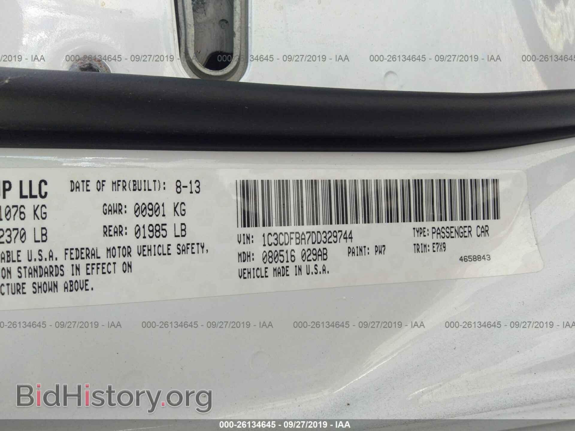 2013 DODGE DART - VIN: 1C3CDFBA7DD329744 - Фото 9