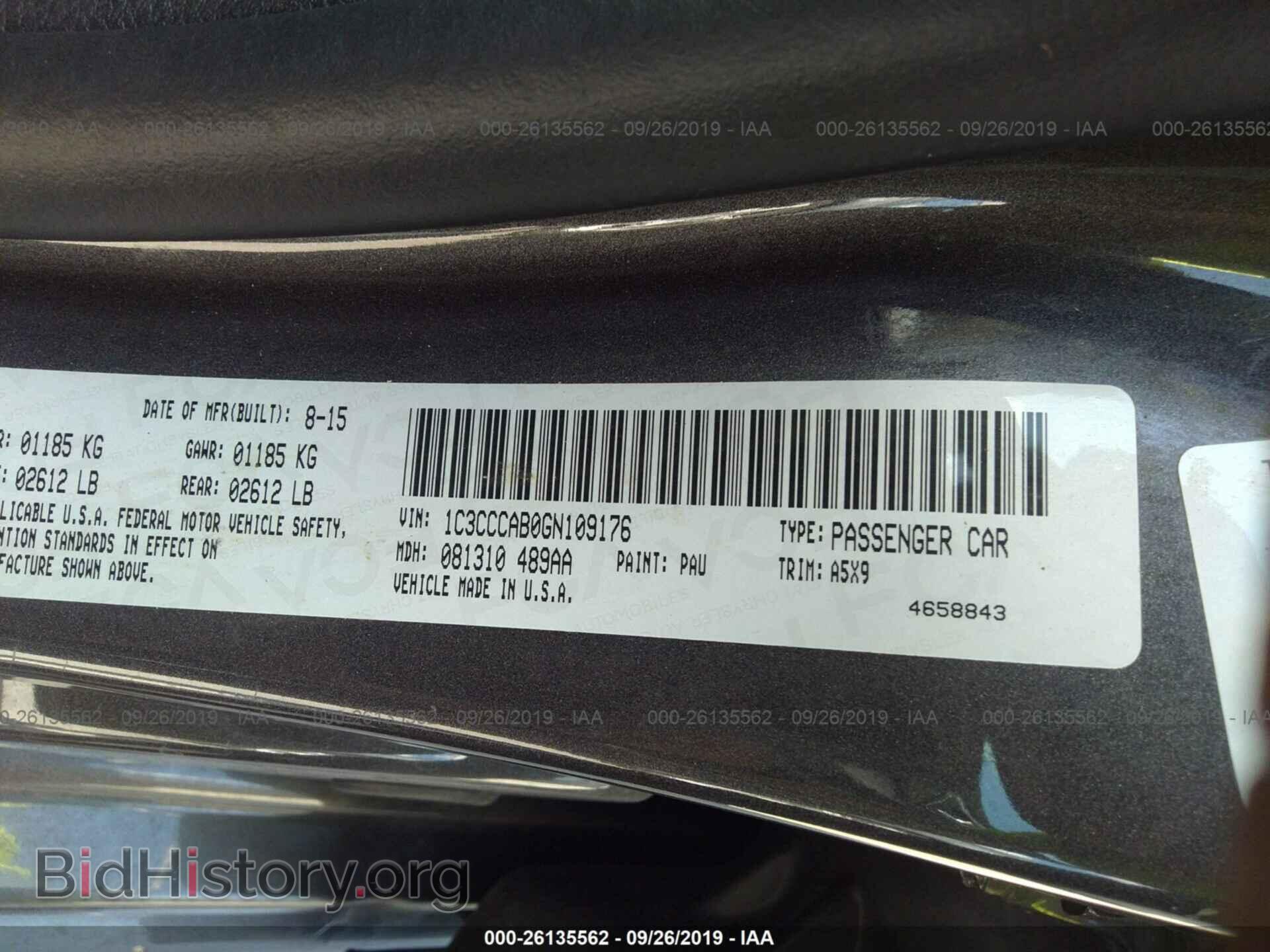 2016 CHRYSLER 200 - VIN: 1C3CCCAB0GN109176 - Photo 9