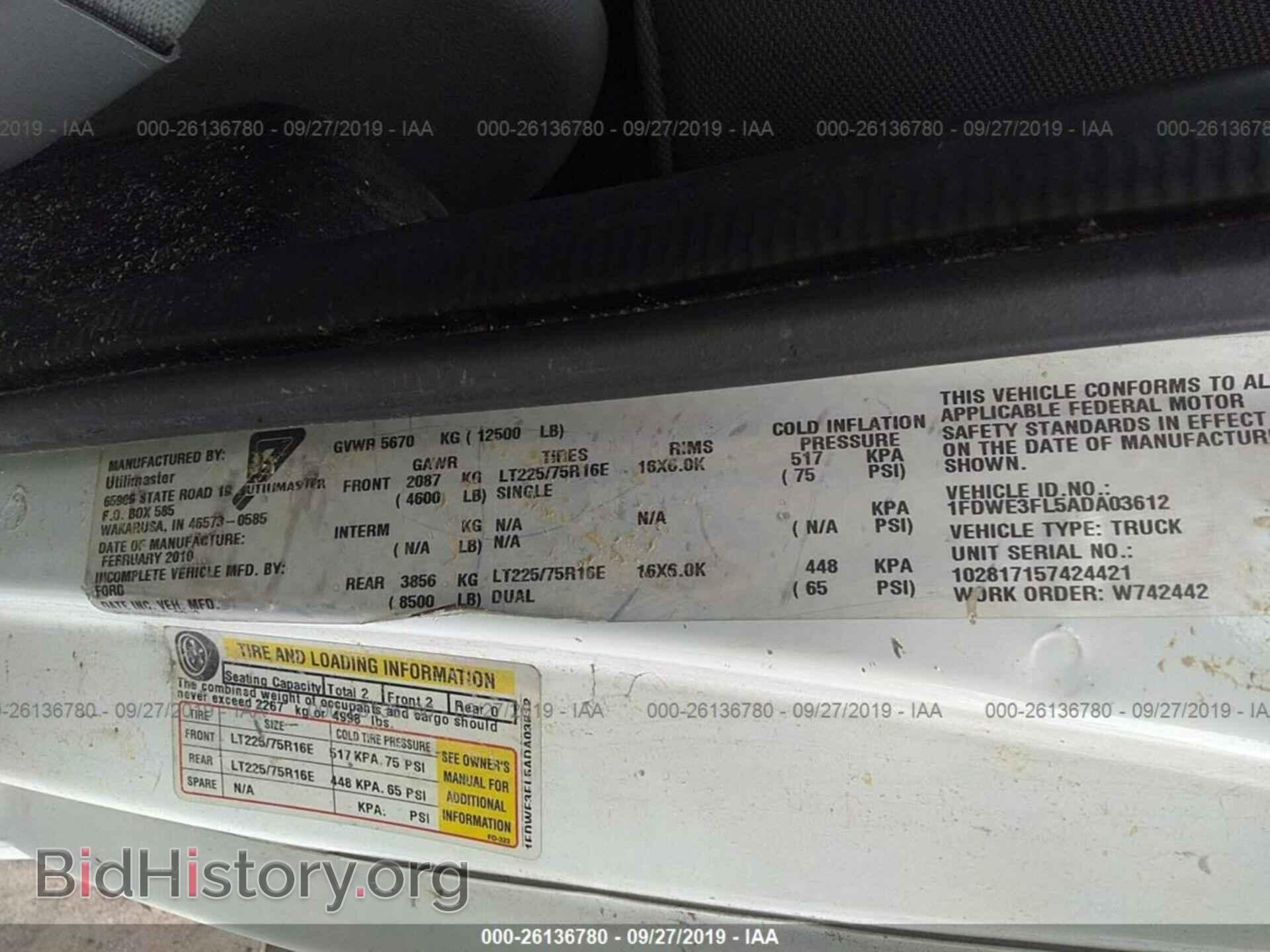 2010 FORD ECONOLINE - VIN: 1FDWE3FL5ADA03612 - Фото 9