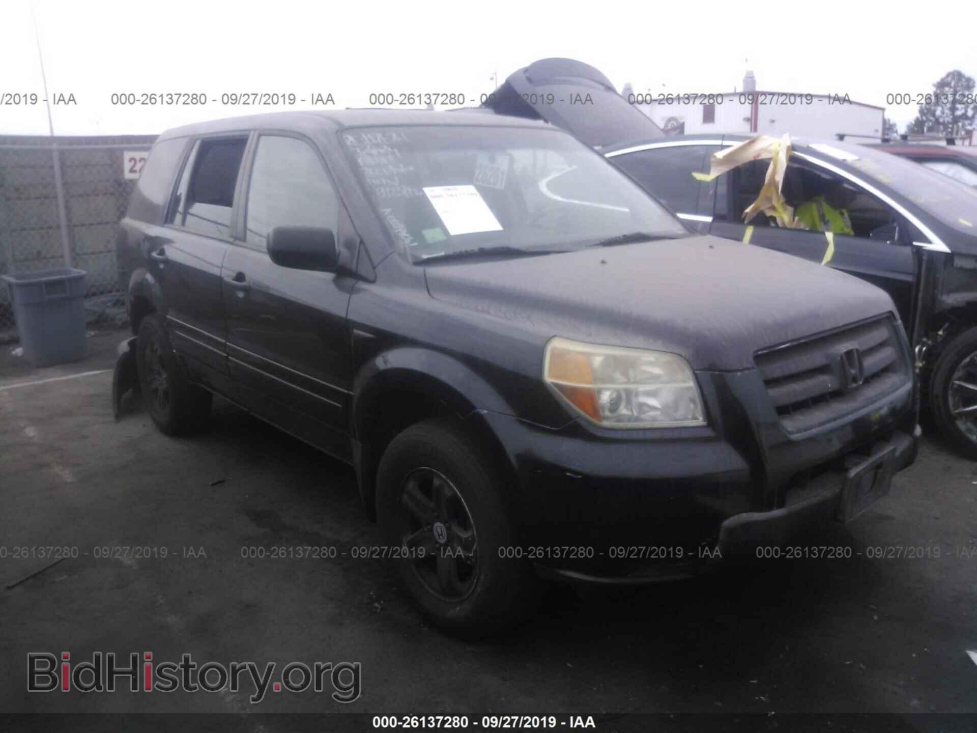 Photo 5FNYF28126B013188 - HONDA PILOT 2006