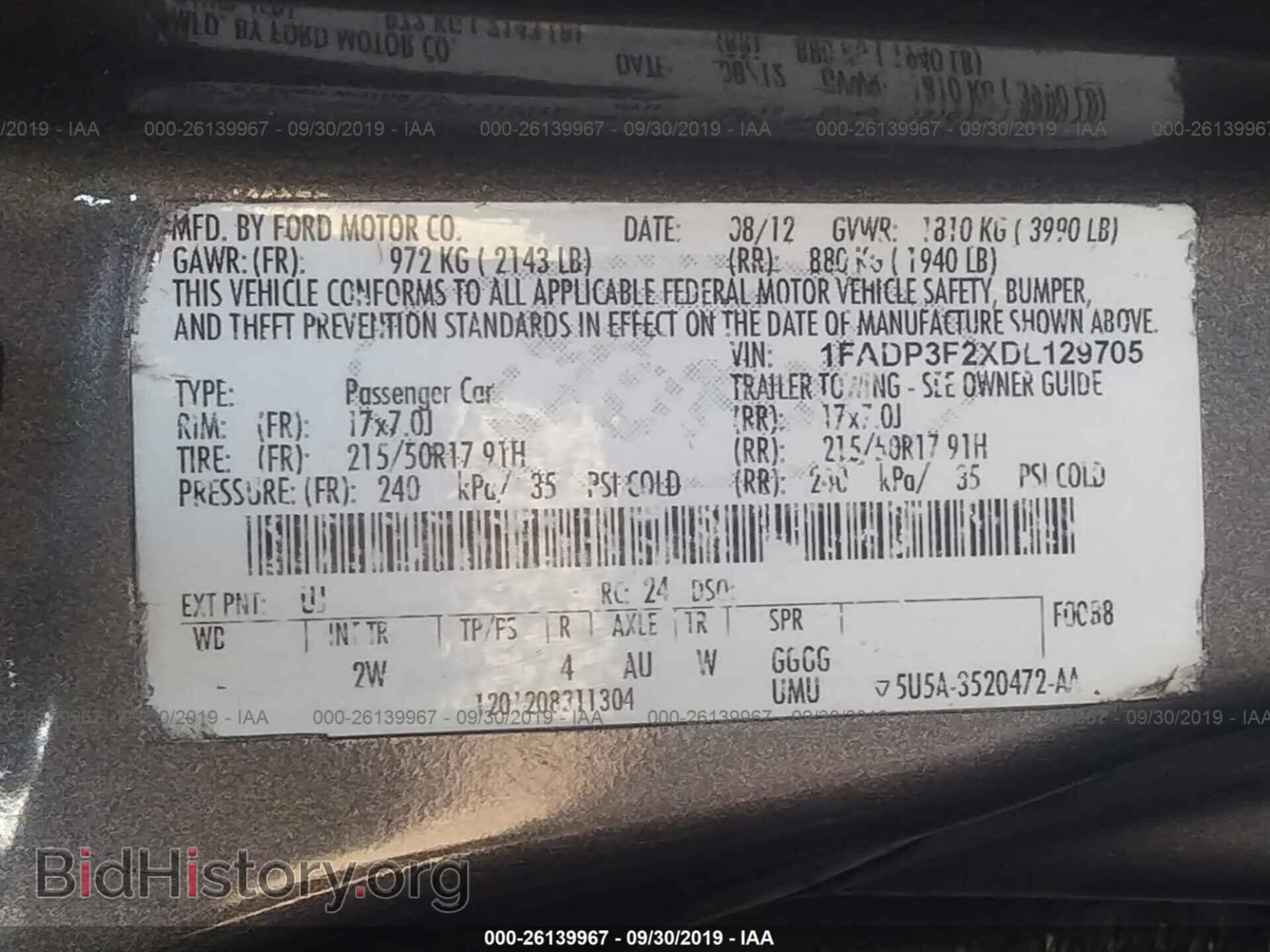 2013 FORD FOCUS - VIN: 1FADP3F2XDL129705 - Photo 9