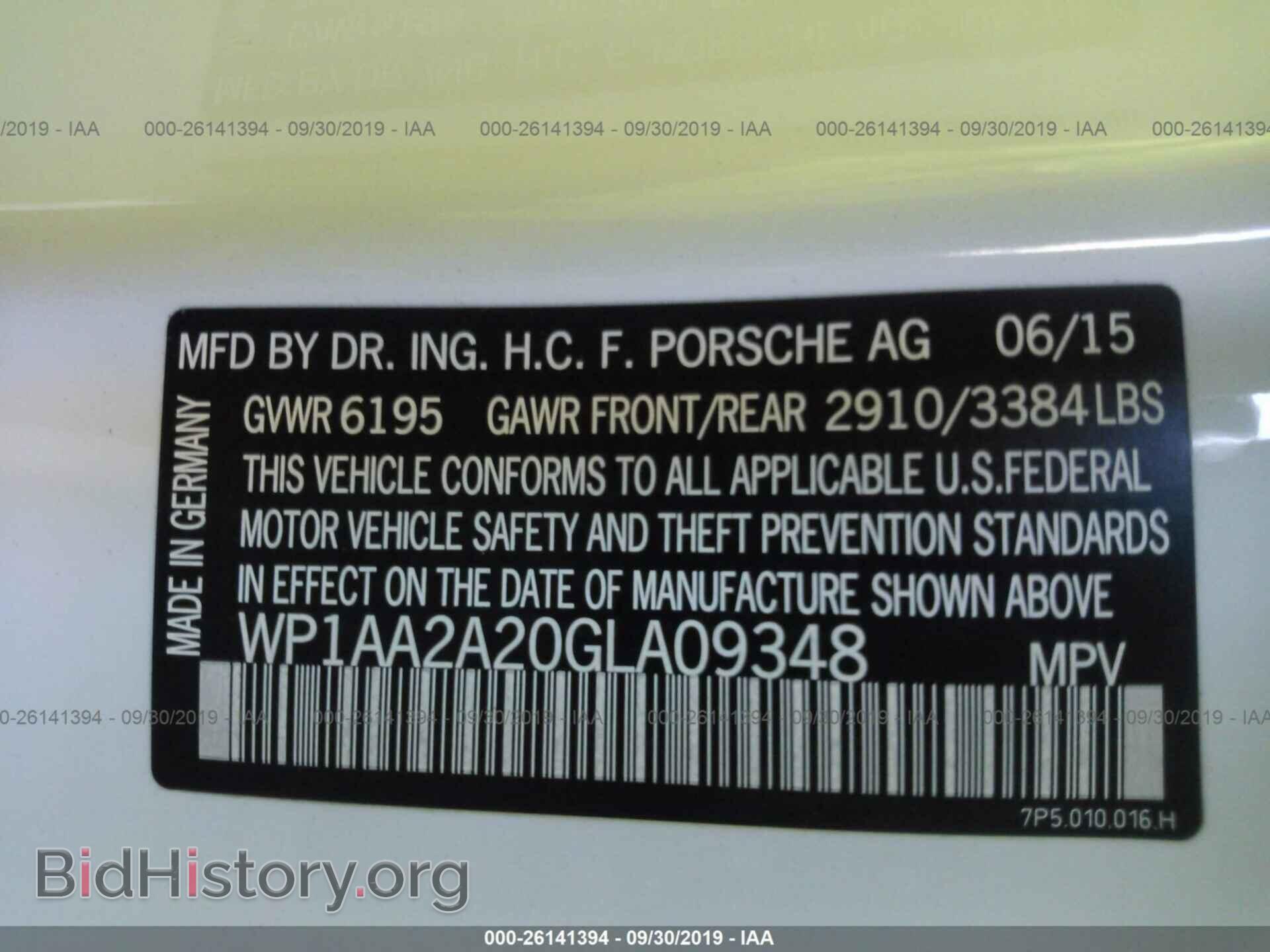 2016 PORSCHE CAYENNE - VIN: WP1AA2A20GLA09348 - Photo 9