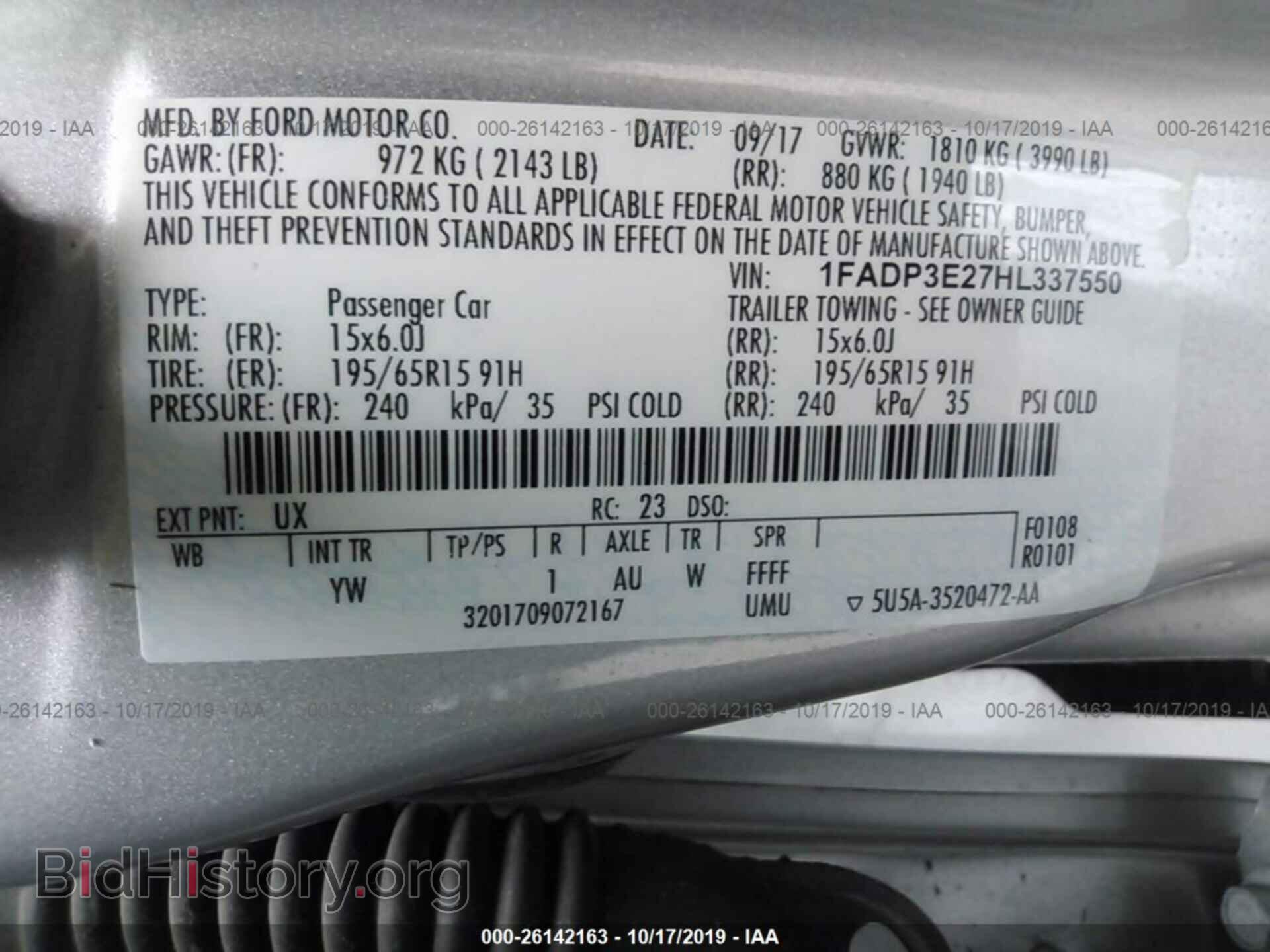 2017 FORD FOCUS - VIN: 1FADP3E27HL337550 - Фото 9