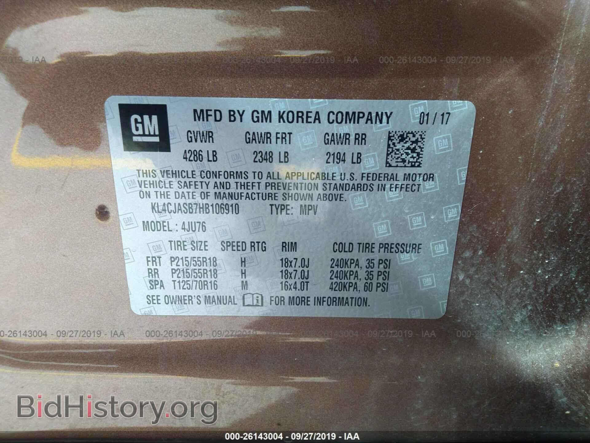 2017 BUICK ENCORE - VIN: KL4CJASB7HB106910 - Photo 9