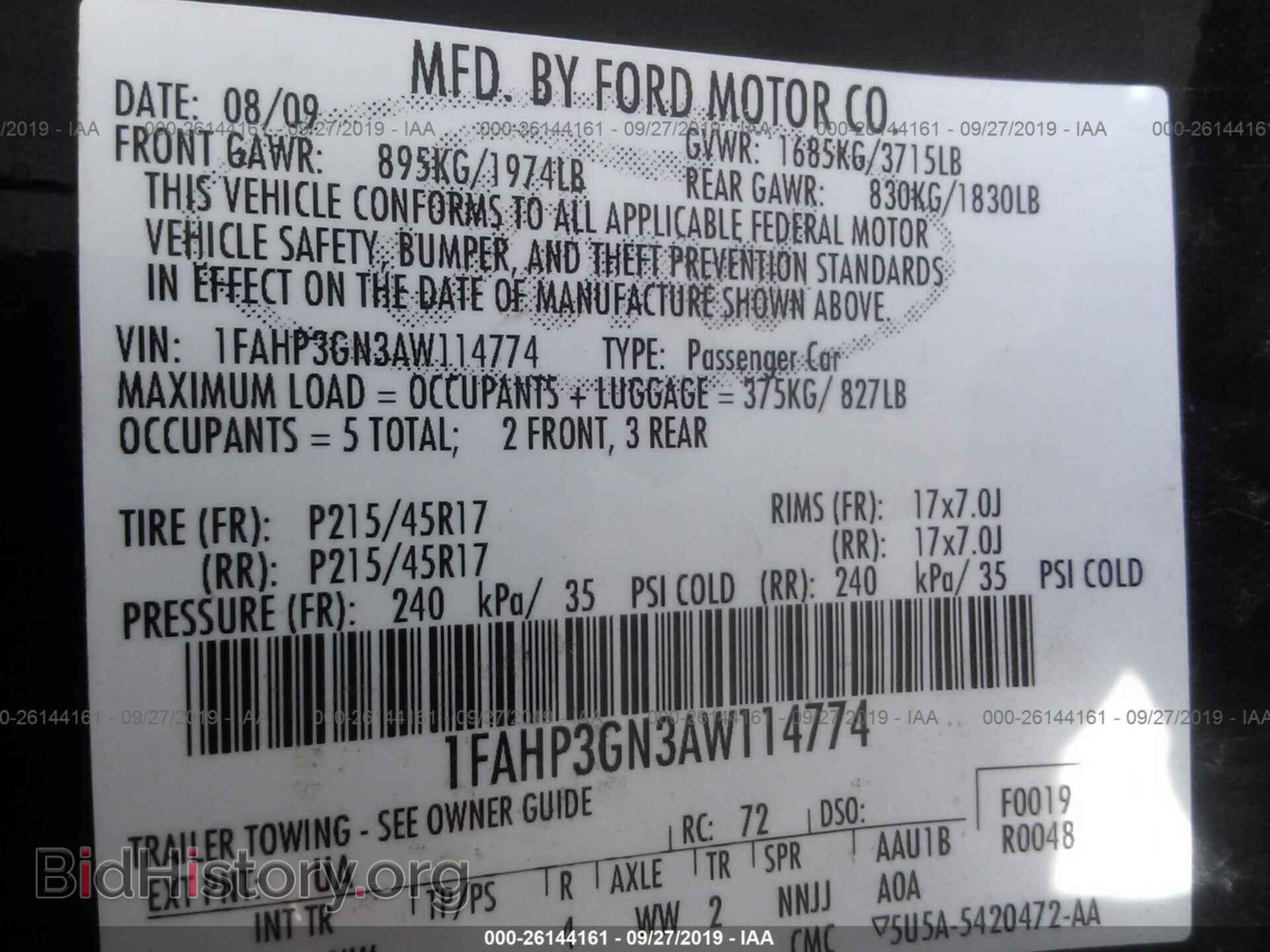 2010 FORD FOCUS - VIN: 1FAHP3GN3AW114774 - Фото 9