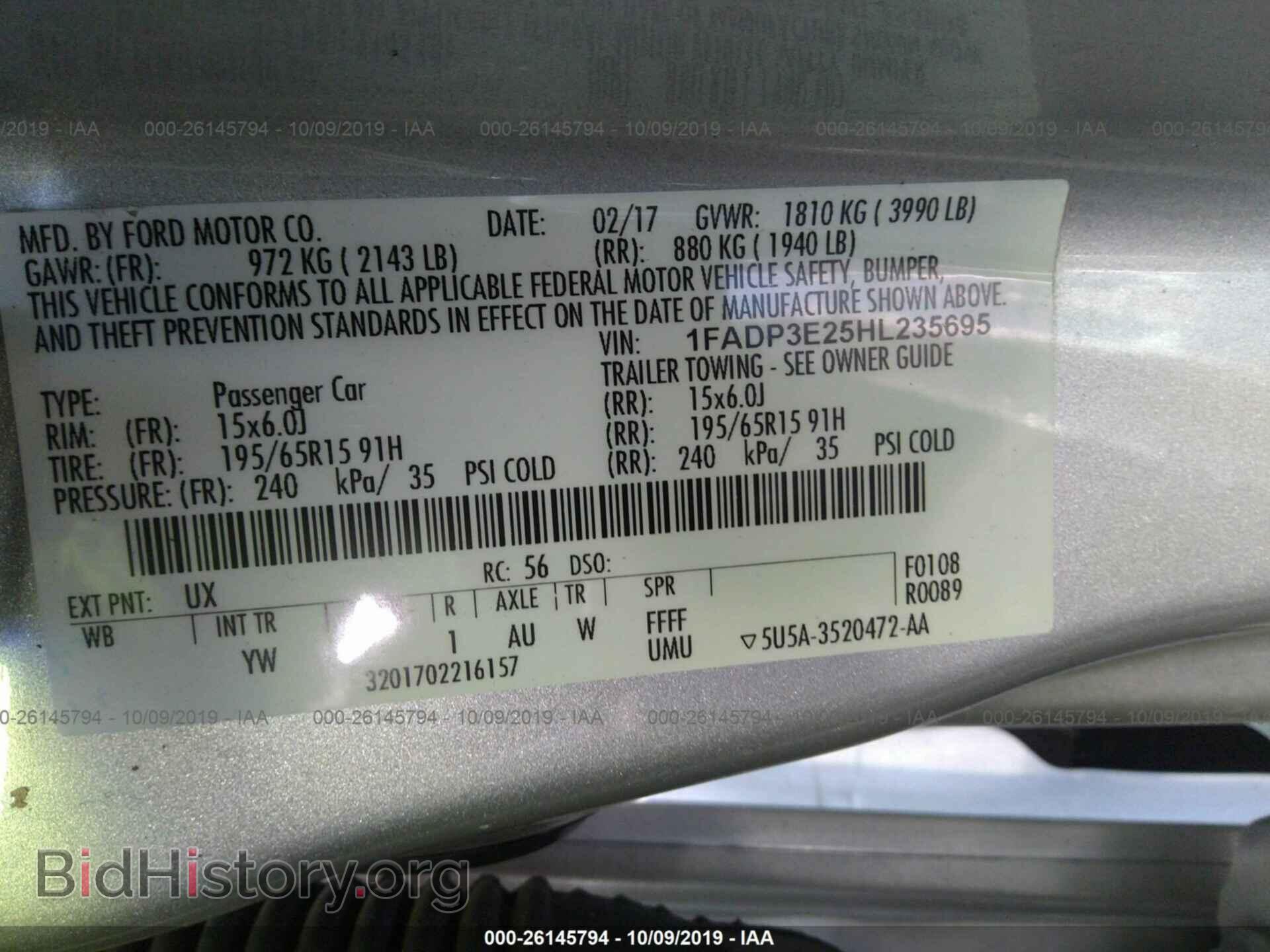 2017 FORD FOCUS - VIN: 1FADP3E25HL235695 - Photo 9