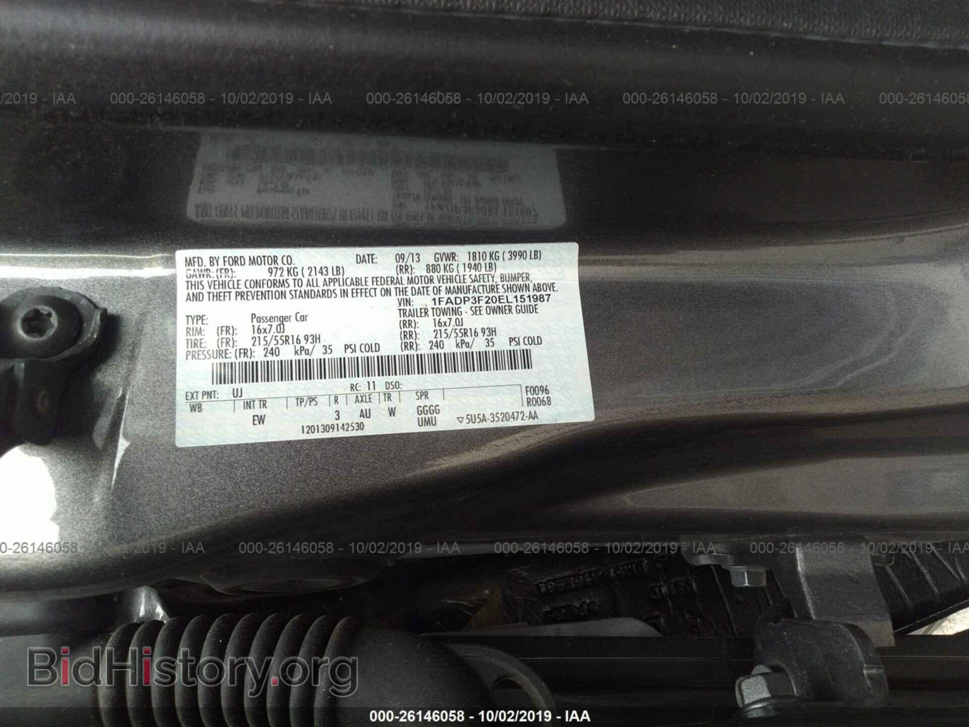 2014 FORD FOCUS - VIN: 1FADP3F20EL151987 - Photo 9