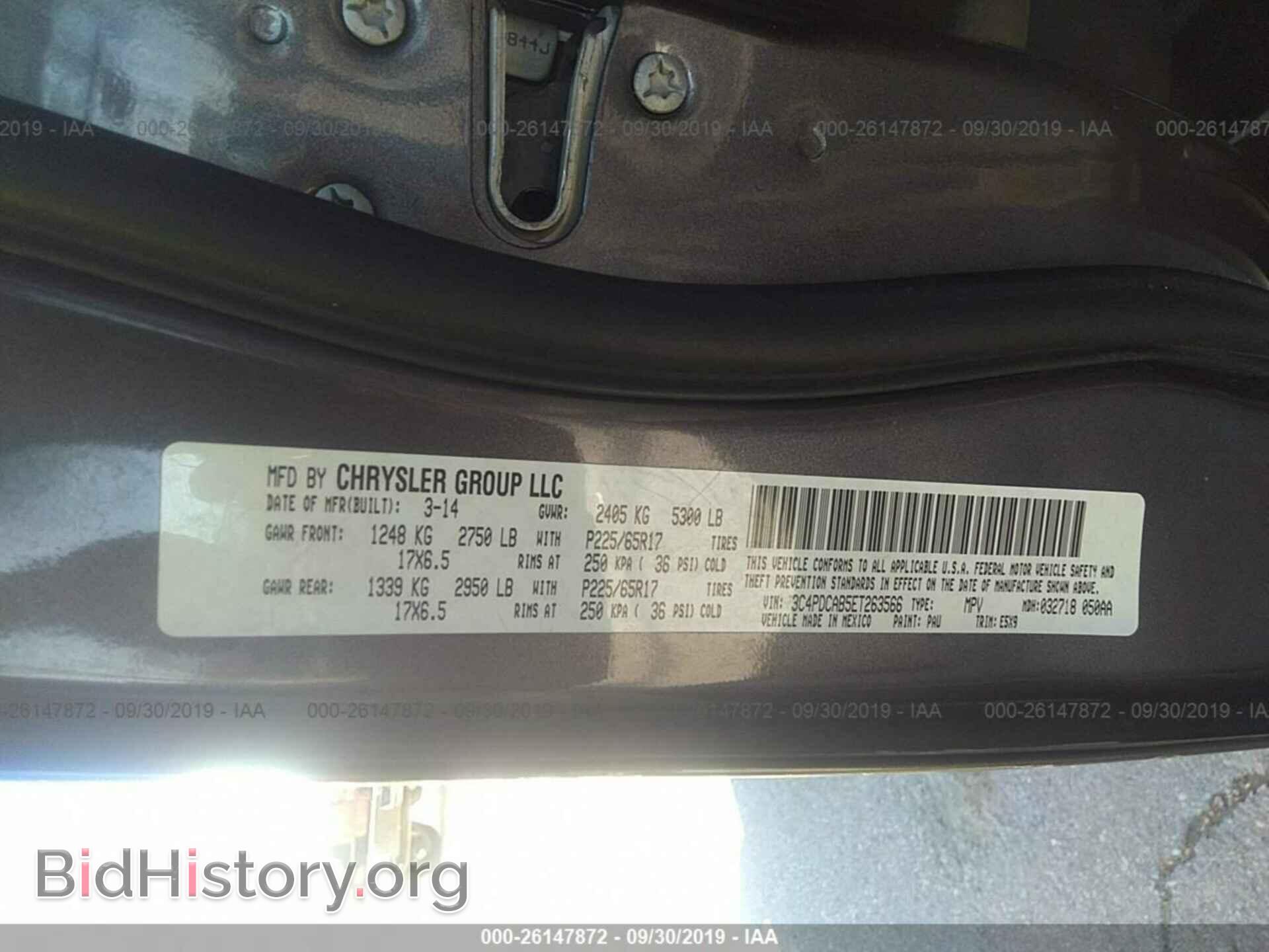 2014 DODGE JOURNEY - VIN: 3C4PDCAB5ET263566 - Фото 9