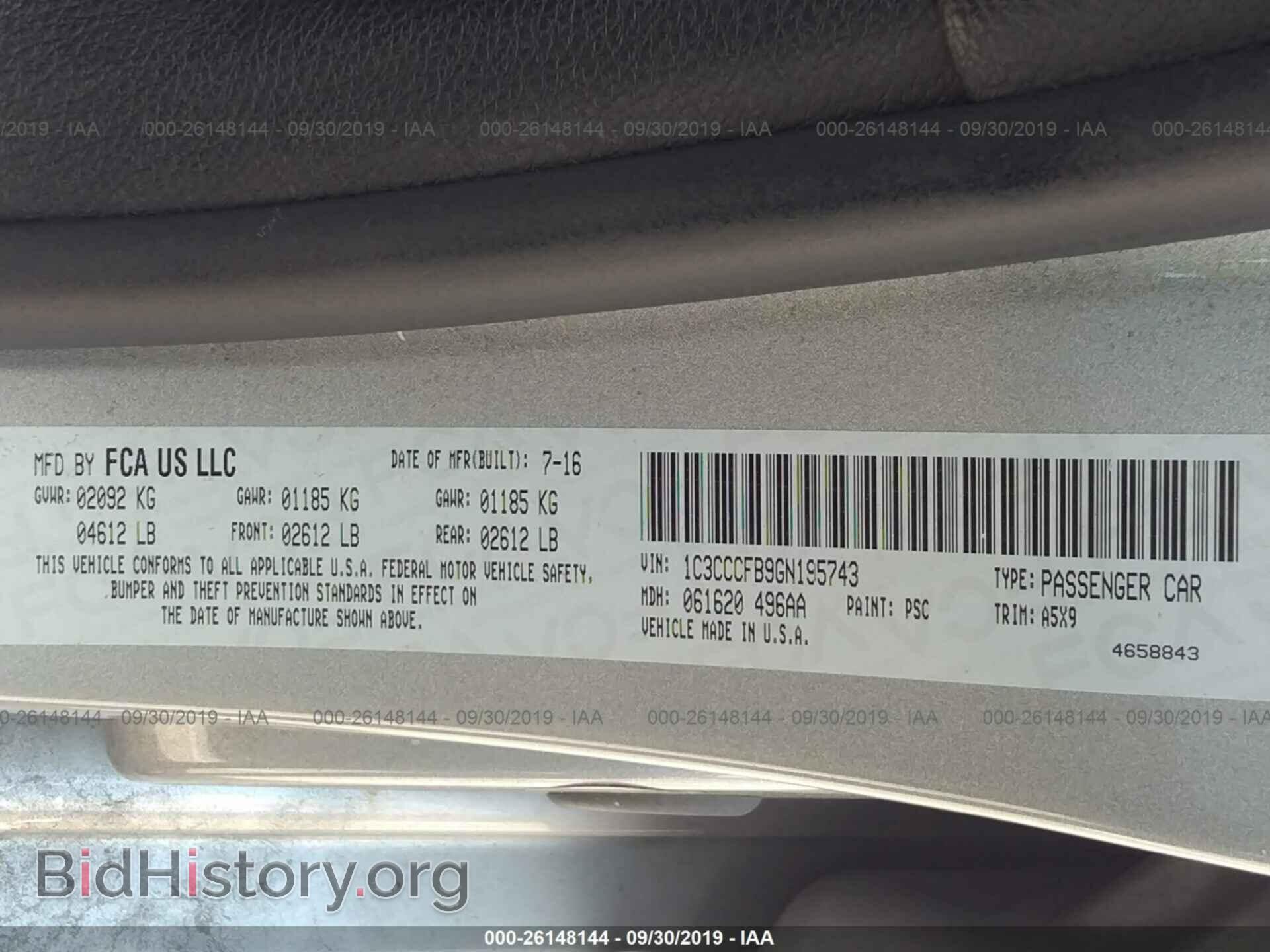 2016 CHRYSLER 200 - VIN: 1C3CCCFB9GN195743 - Photo 9