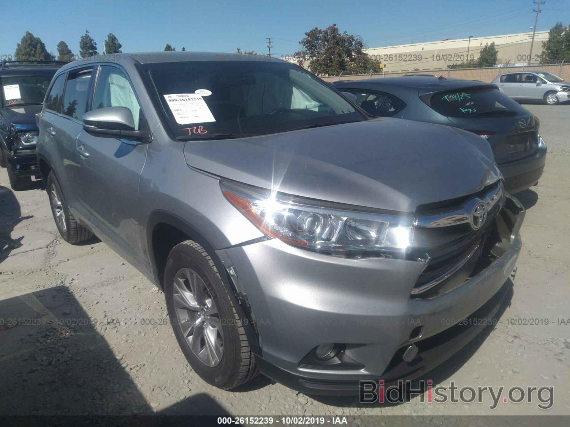 Photo 5TDZKRFH2GS149021 - TOYOTA HIGHLANDER 2016