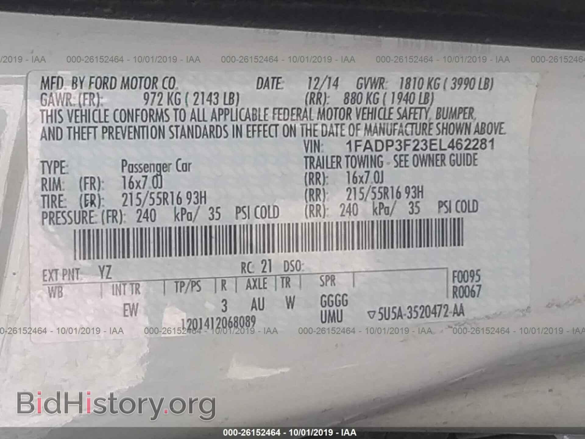 2014 FORD FOCUS - VIN: 1FADP3F23EL462281 - Photo 9