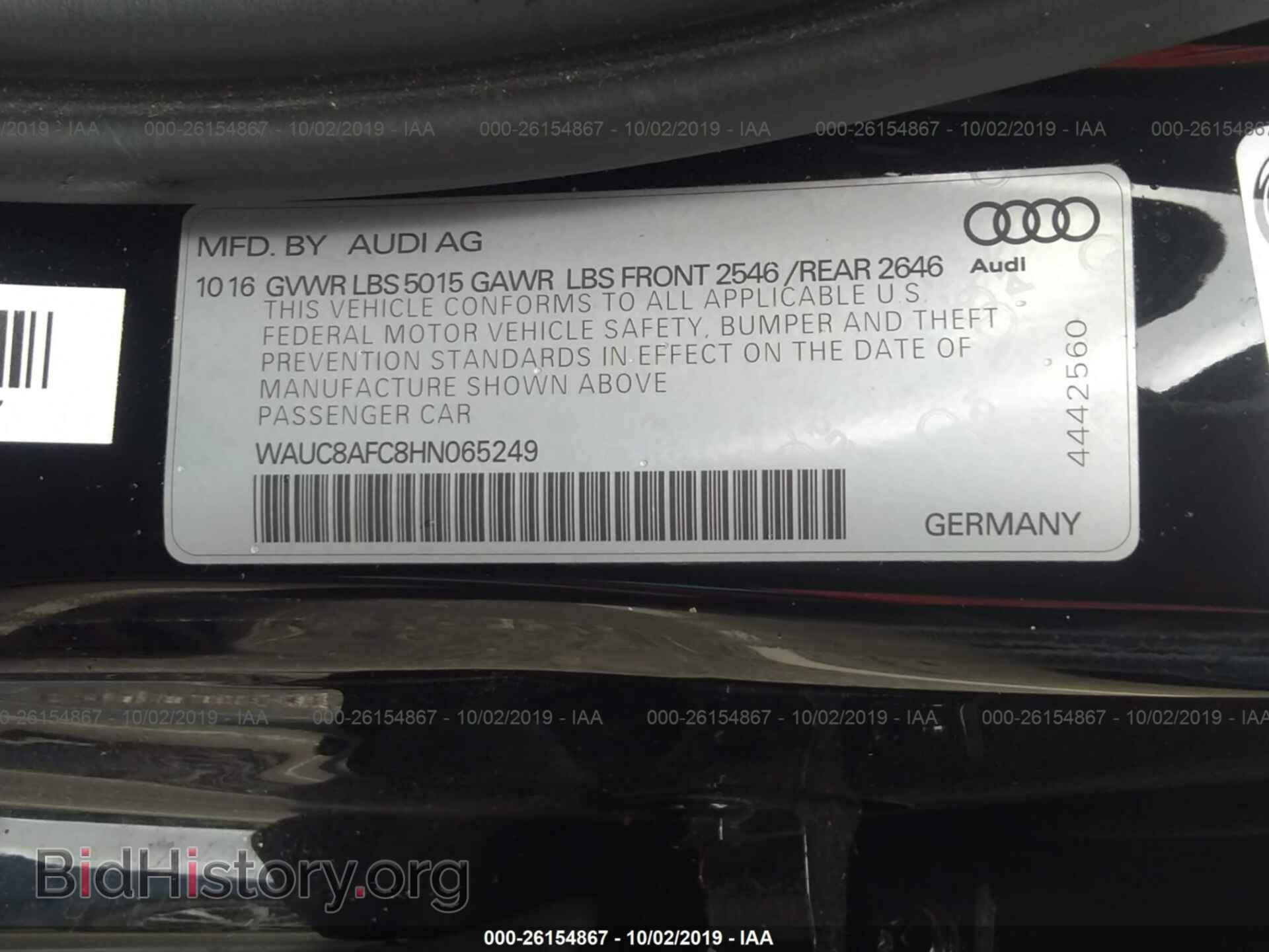 2017 AUDI A6 - VIN: WAUC8AFC8HN065249 - Photo 9