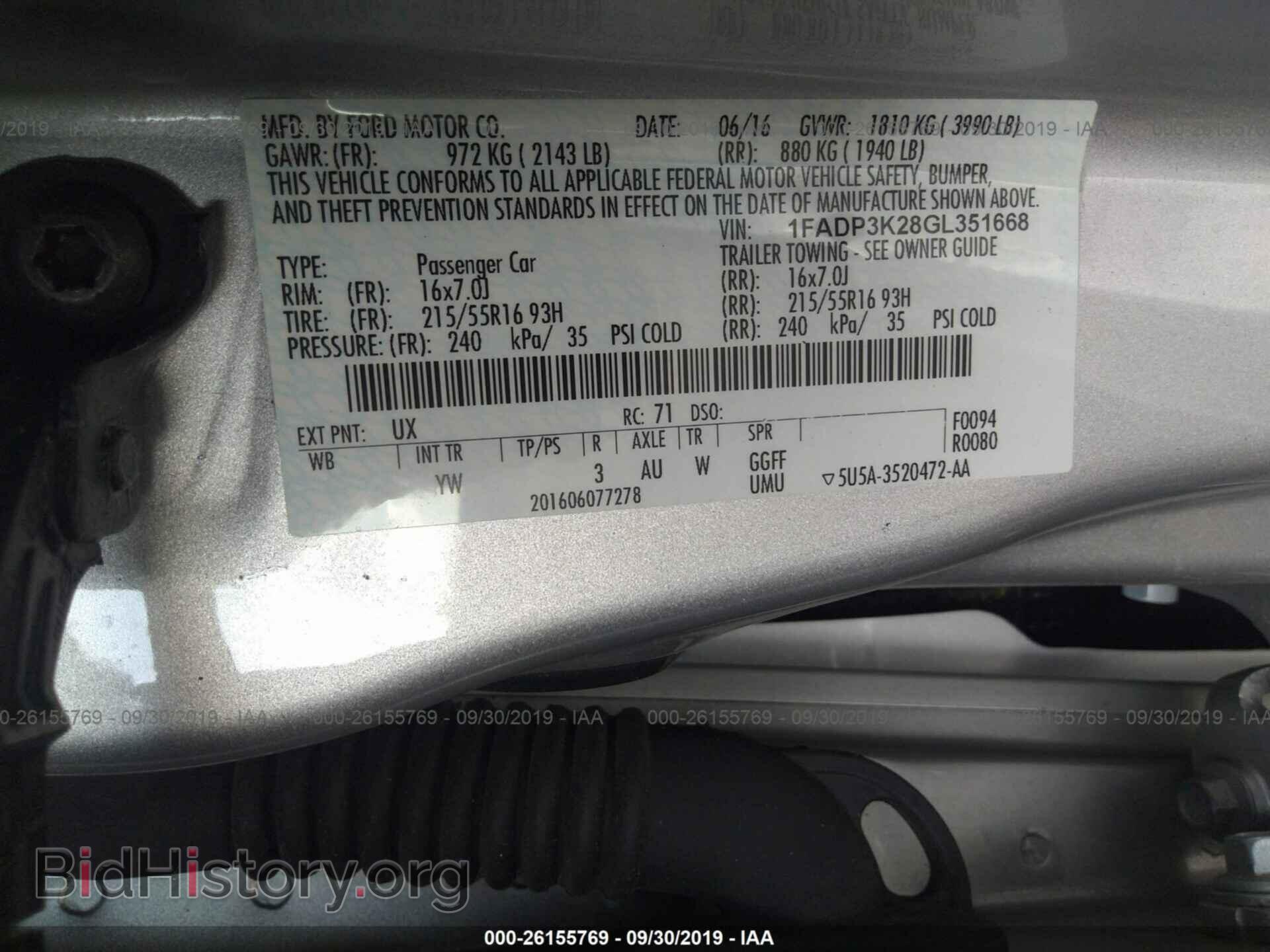 2016 FORD FOCUS - VIN: 1FADP3K28GL351668 - Photo 9
