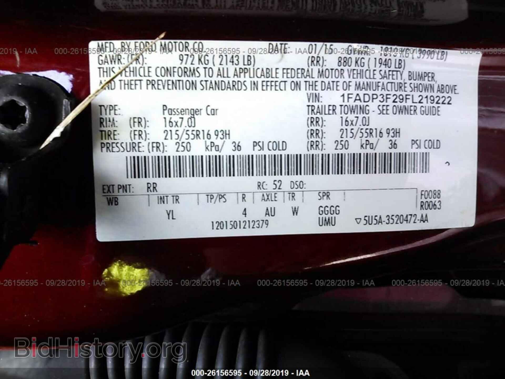 2015 FORD FOCUS - VIN: 1FADP3F29FL219222 - Фото 9