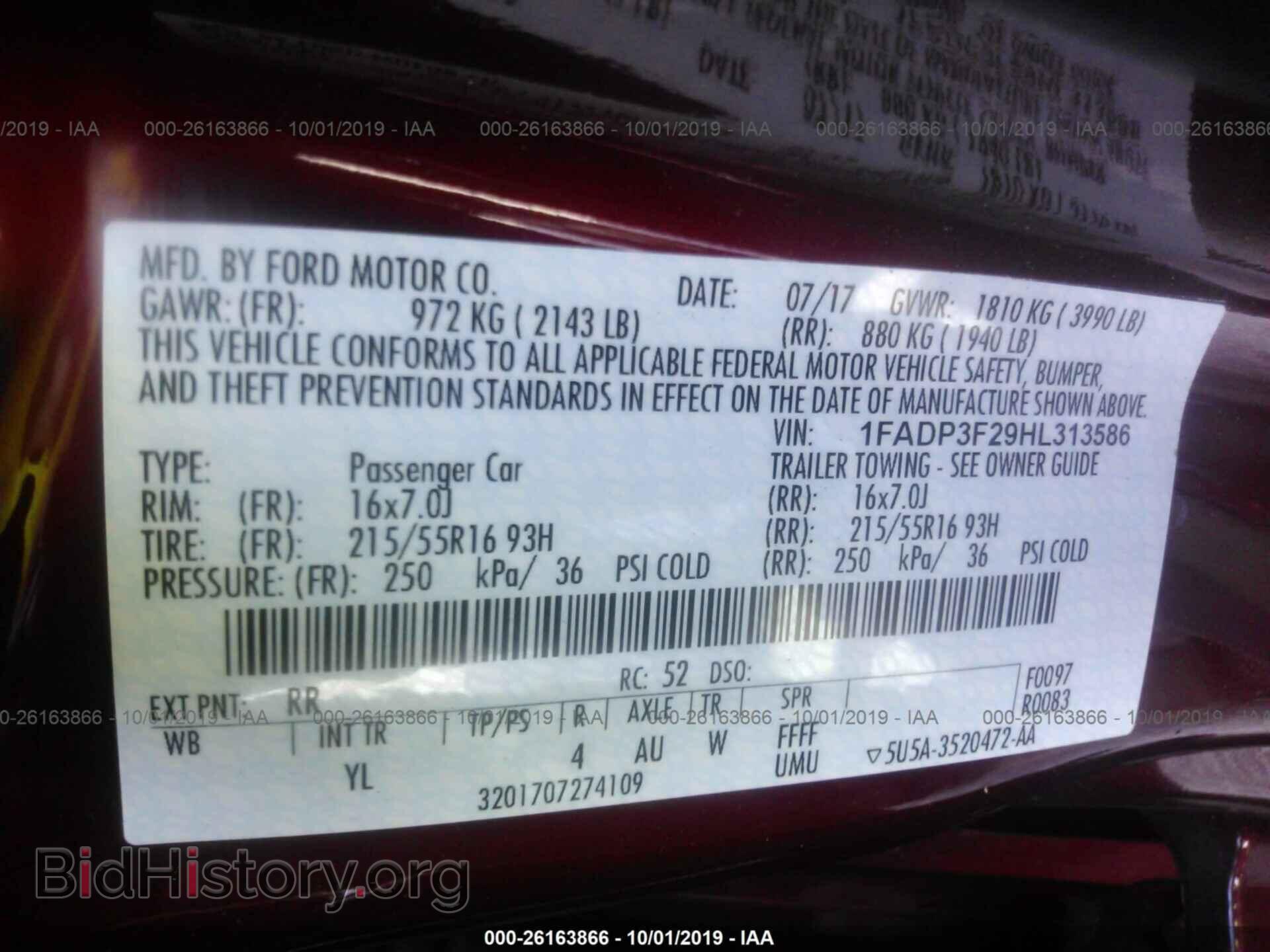 2017 FORD FOCUS - VIN: 1FADP3F29HL313586 - Фото 9