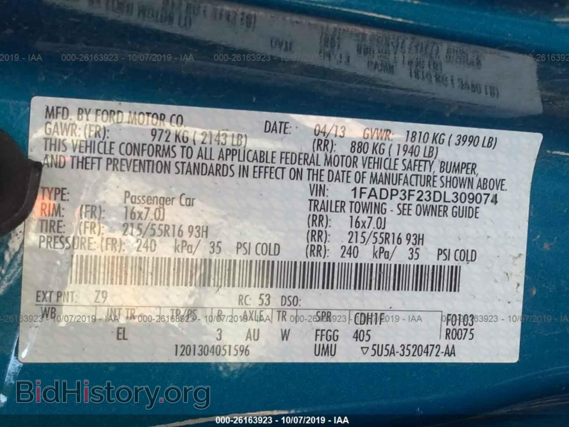 2013 FORD FOCUS - VIN: 1FADP3F23DL309074 - Photo 9