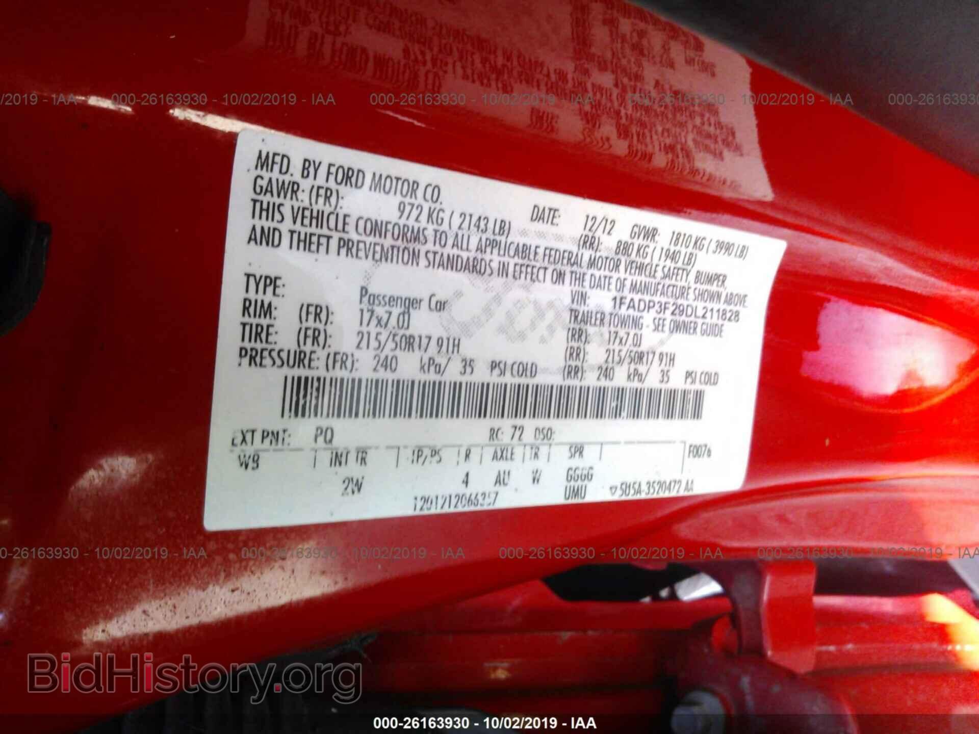 2013 FORD FOCUS - VIN: 1FADP3F29DL211828 - Фото 9