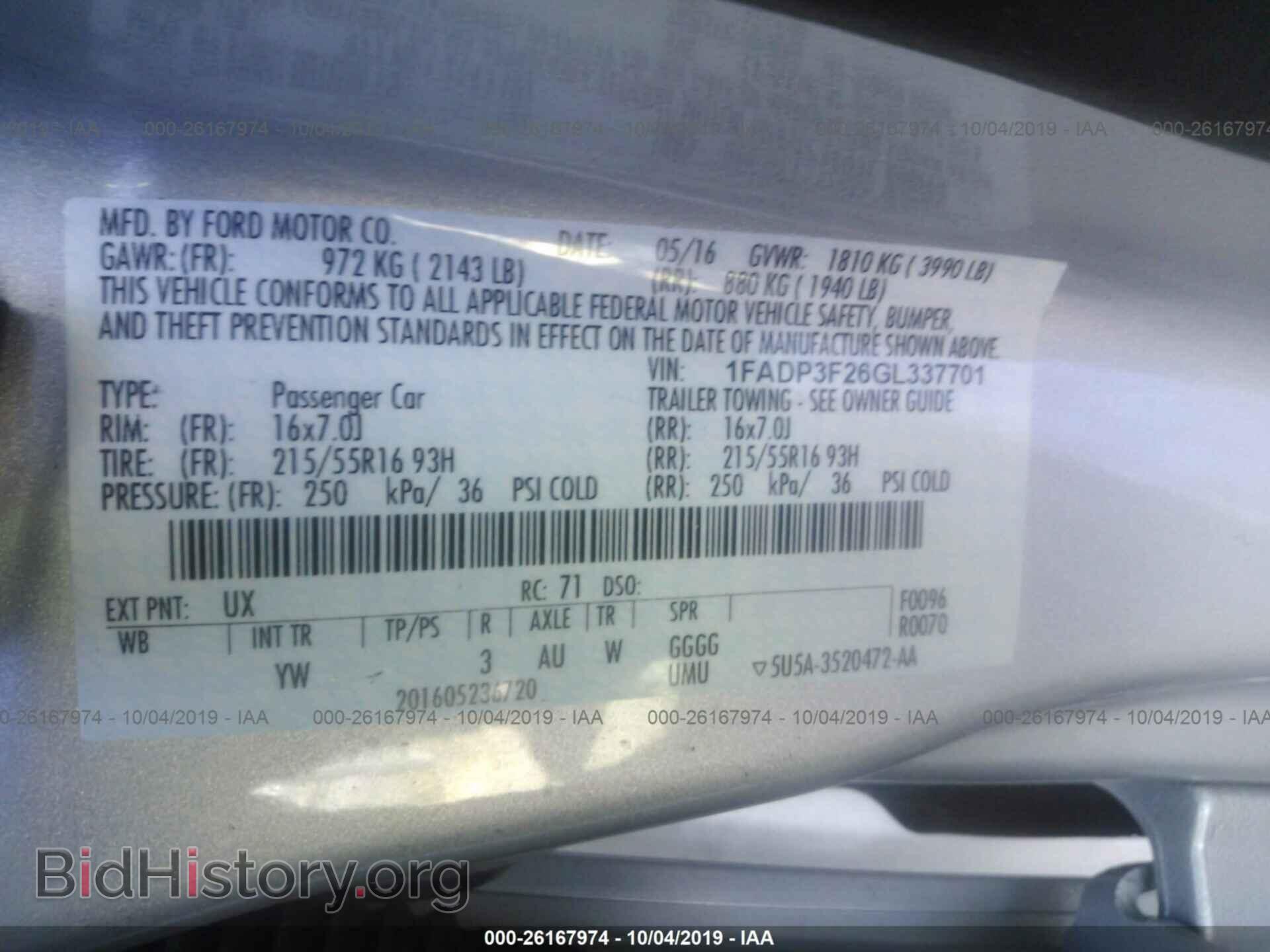 2016 FORD FOCUS - VIN: 1FADP3F26GL337701 - Photo 9