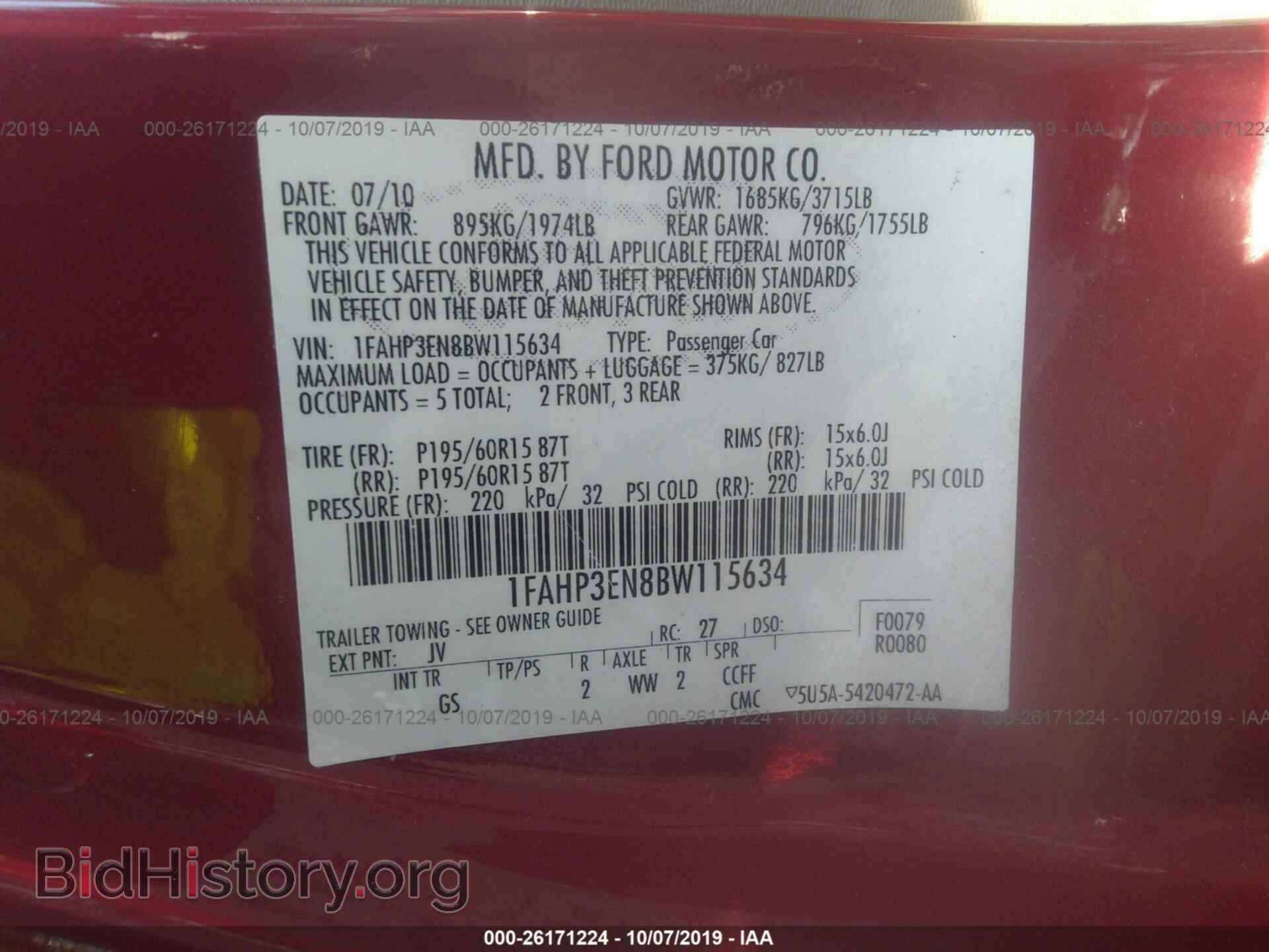 2011 FORD FOCUS - VIN: 1FAHP3EN8BW115634 - Фото 9