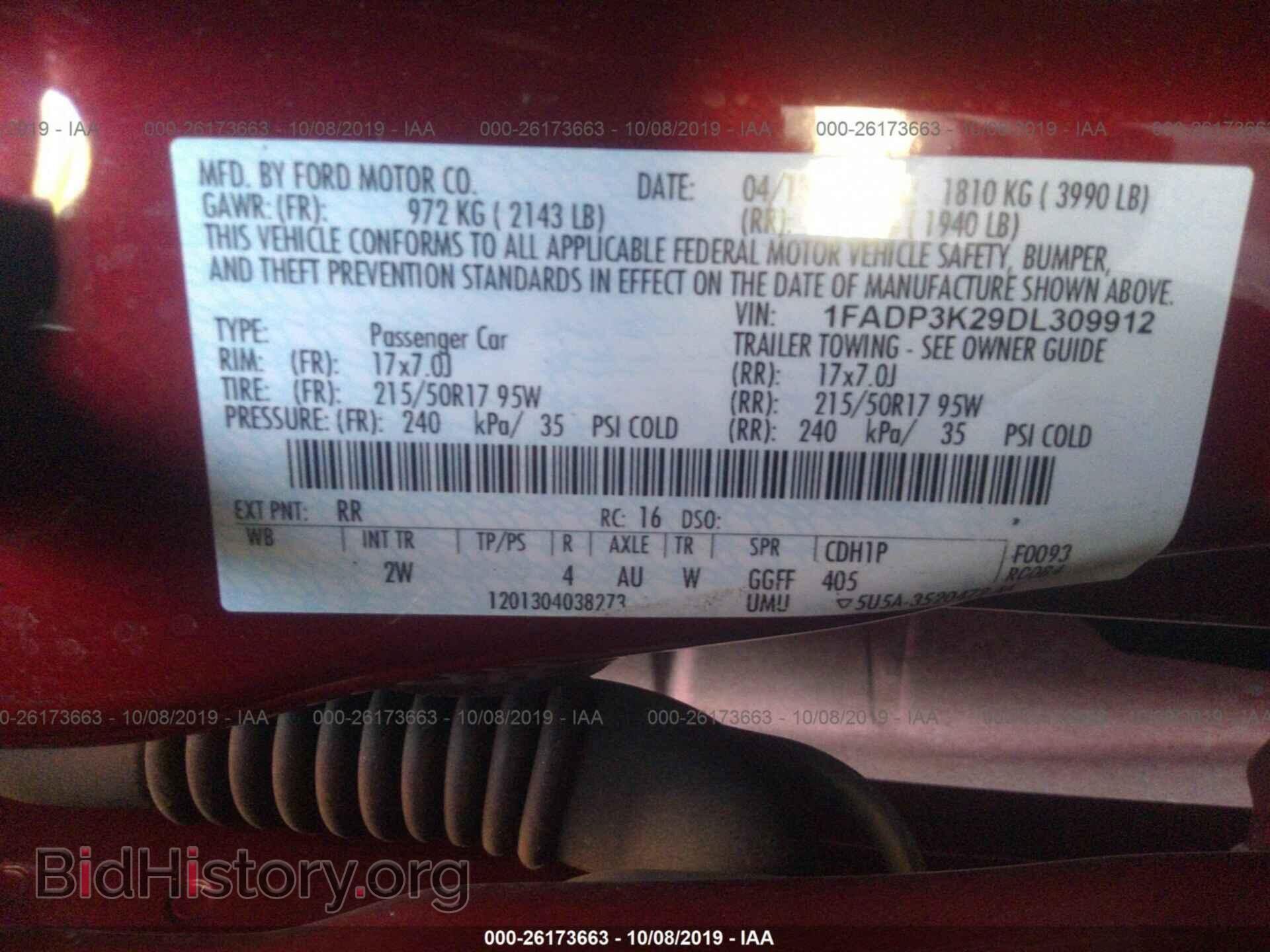 2013 FORD FOCUS - VIN: 1FADP3K29DL309912 - Photo 9