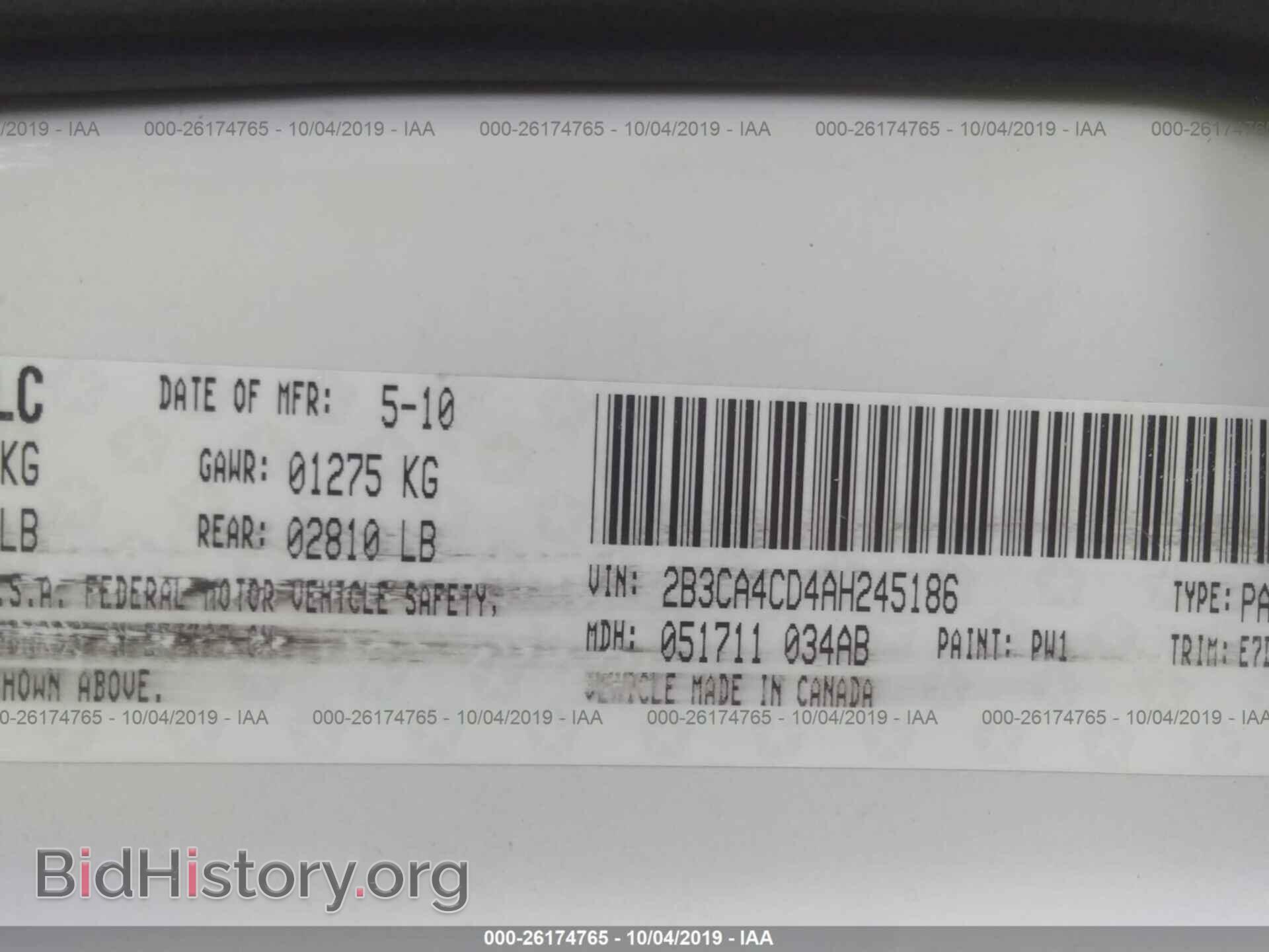 2010 DODGE CHARGER - VIN: 2B3CA4CD4AH245186 - Photo 9