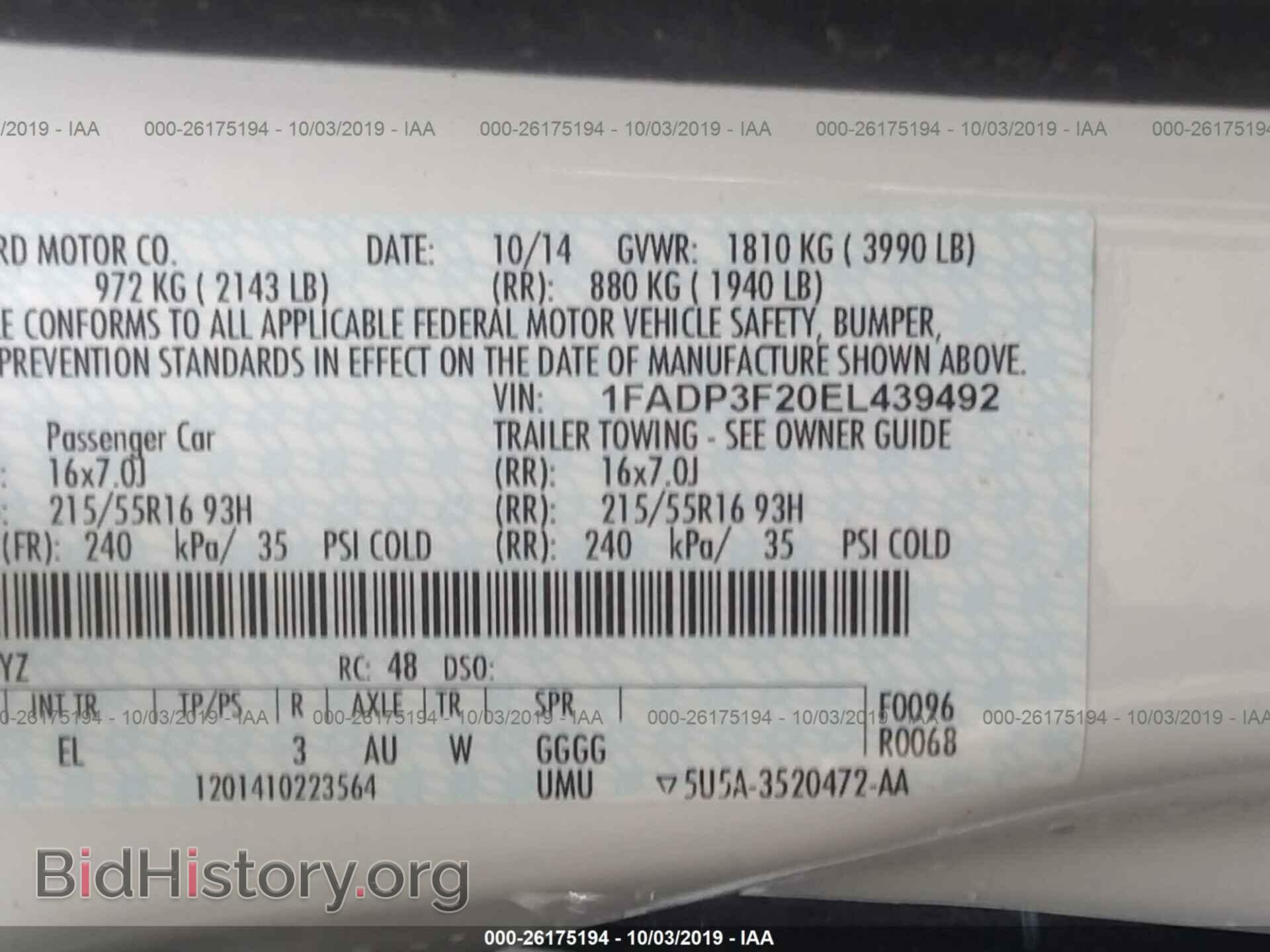2014 FORD FOCUS - VIN: 1FADP3F20EL439492 - Photo 9